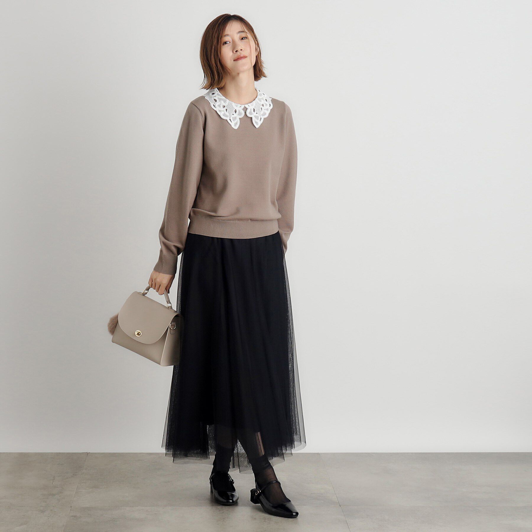 grove「取り外し衿付きニットプルオーバー」|ニット・セーター|