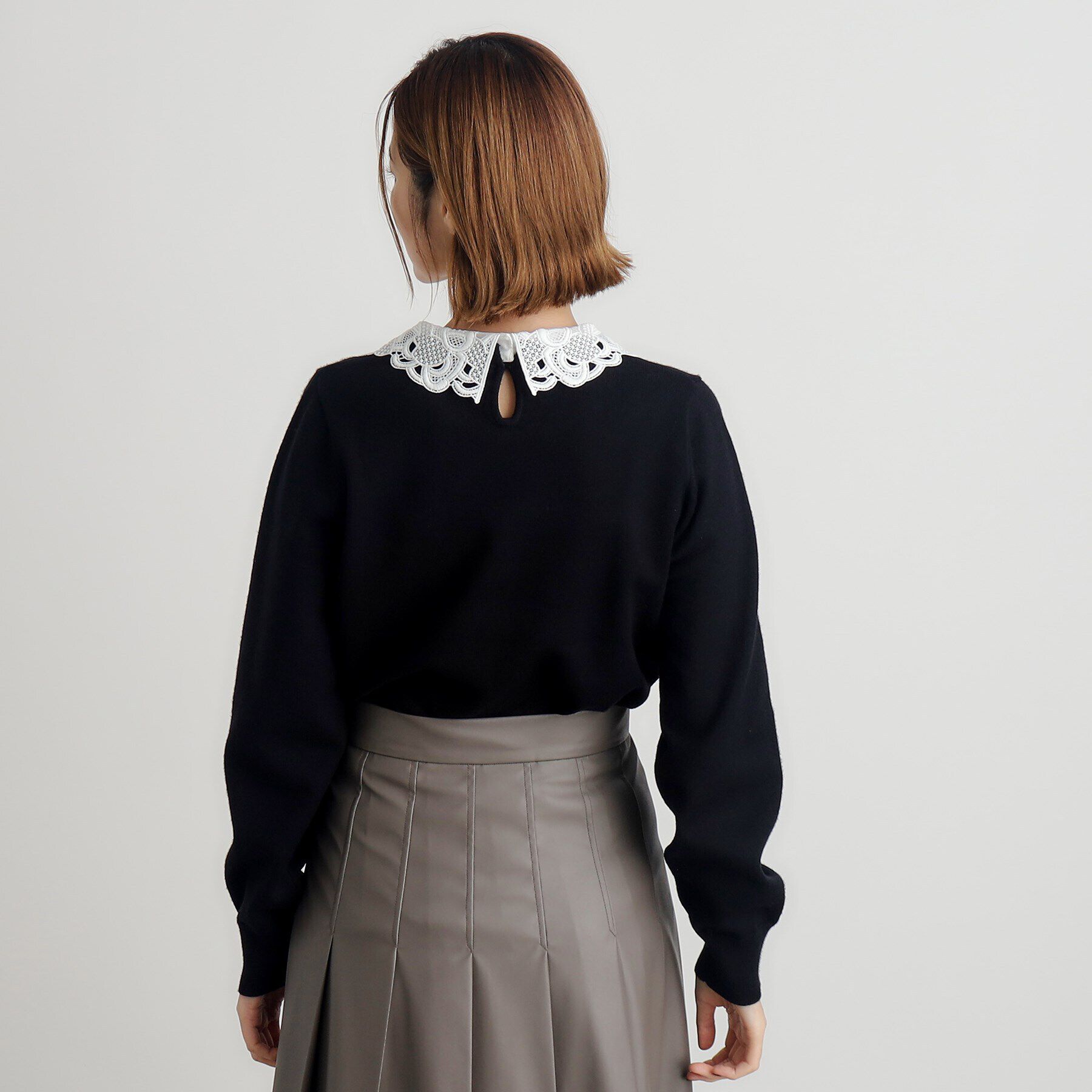 grove「取り外し衿付きニットプルオーバー」|ニット・セーター|