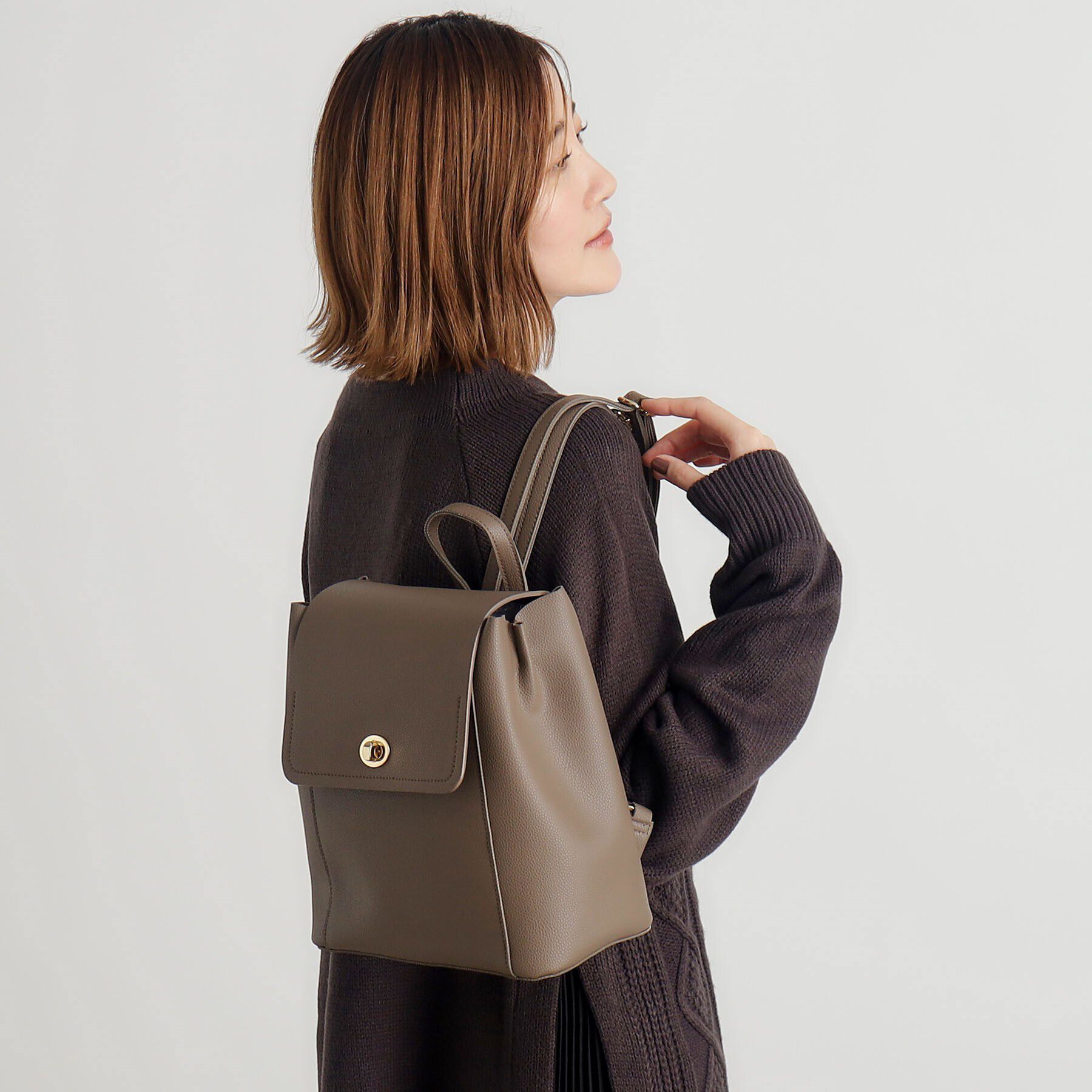 grove「合成皮革中仕切りリュック」|リュック|