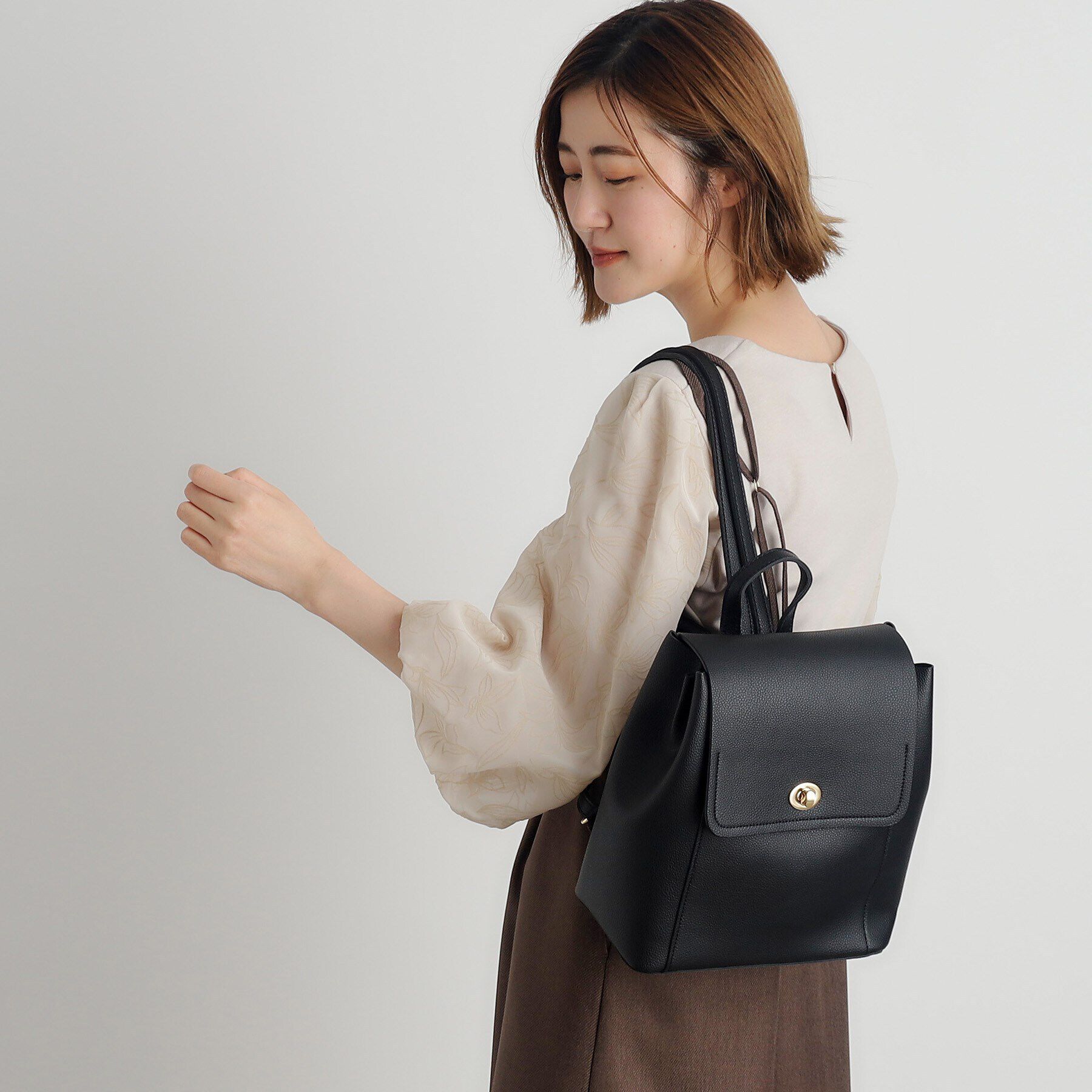 grove「合成皮革中仕切りリュック」|リュック|