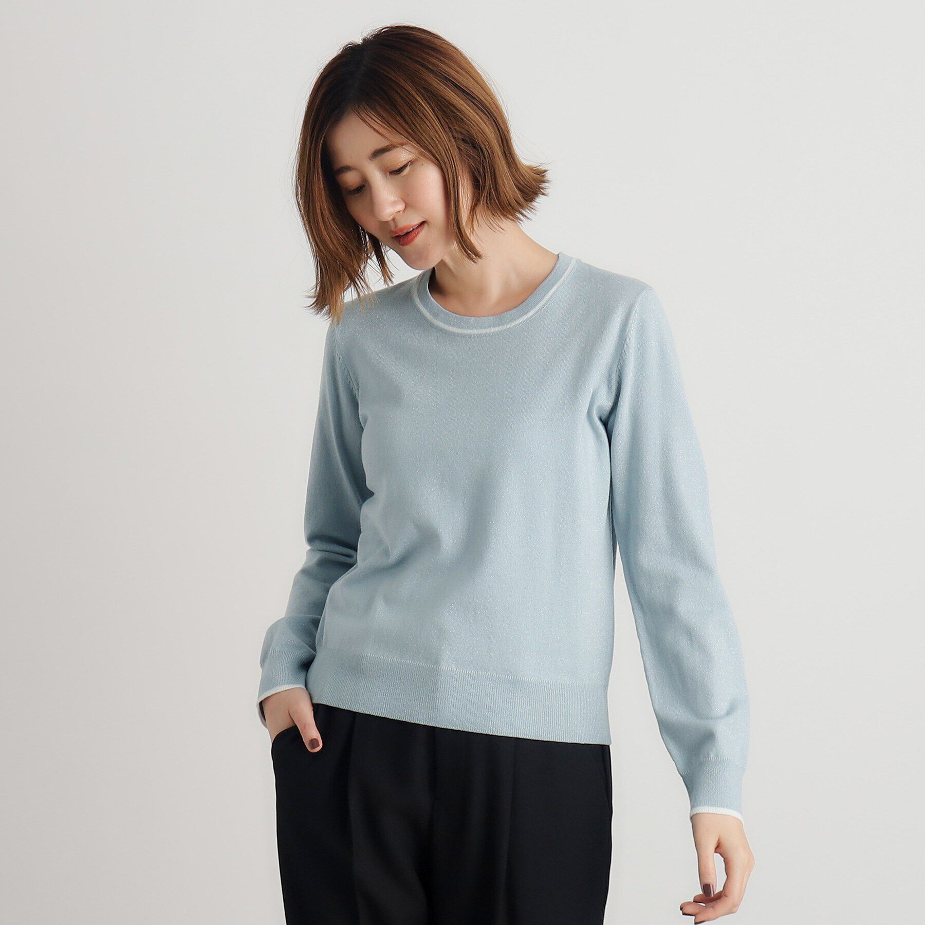 grove「ウール混ラメアンサンブル対応プルオーバー」|ニット・セーター|