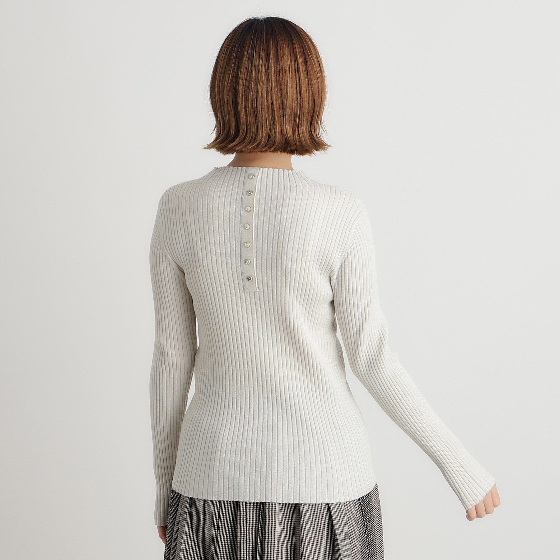 grove「バック釦ラメリブニットプルオーバー」|ニット・セーター|