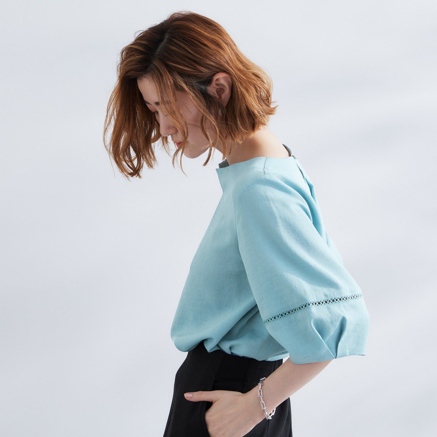 grove「お洒落に決まる 麻調袖コンシャスブラウス」|シャツ・ブラウス|