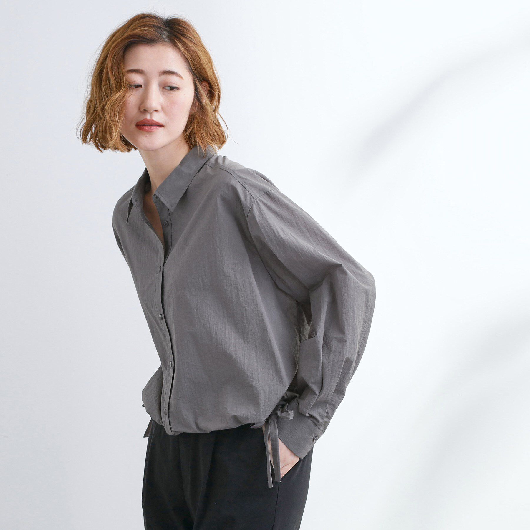 grove「【UVカット/洗える】クロップドシアーシャツ」|シャツ・ブラウス|