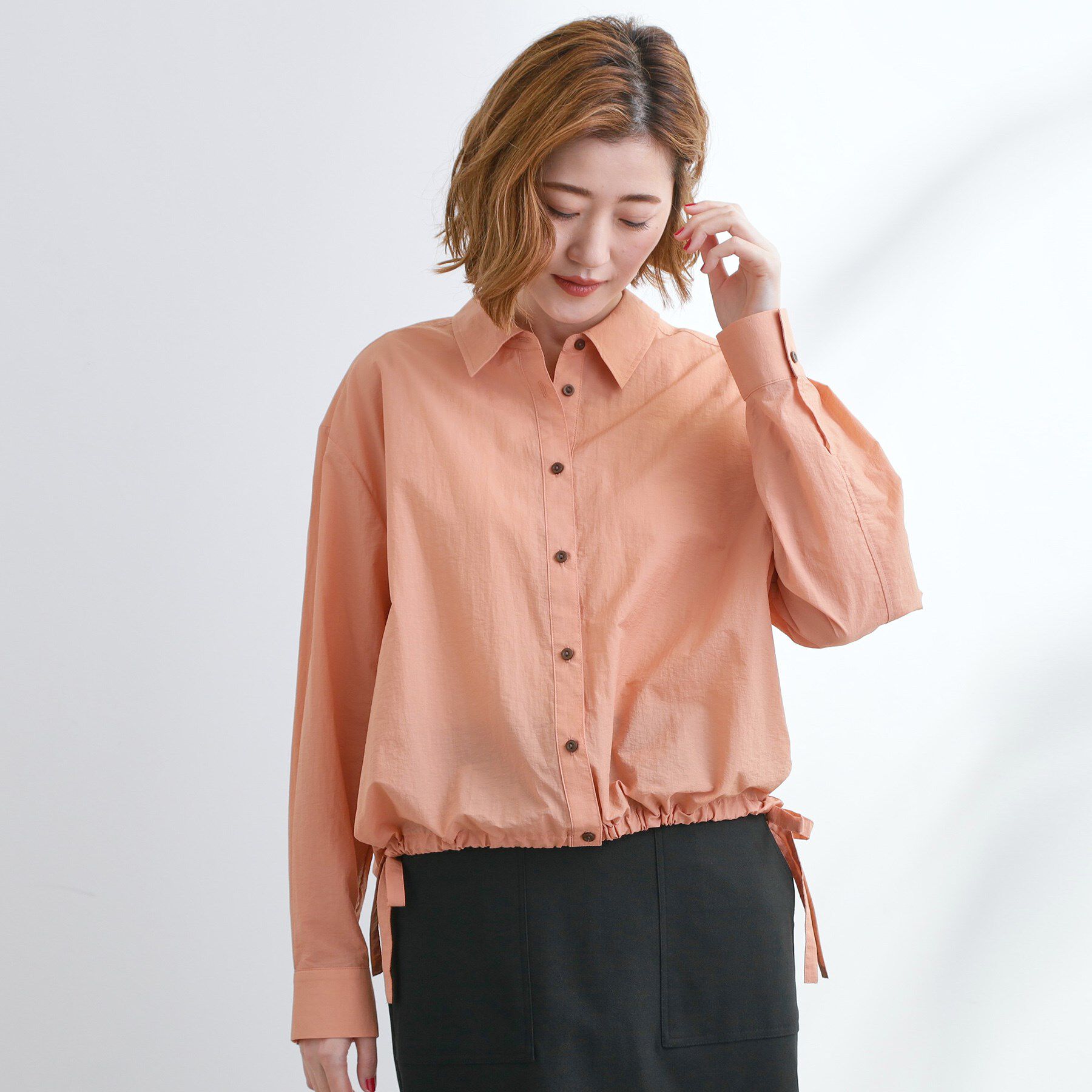 grove「【UVカット/洗える】クロップドシアーシャツ」|シャツ・ブラウス|