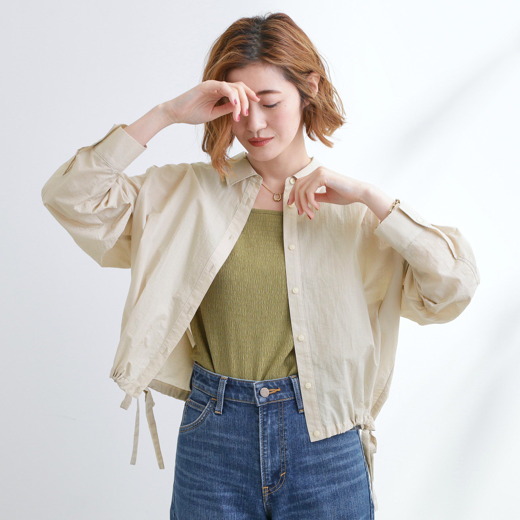 grove「【UVカット/洗える】クロップドシアーシャツ」|シャツ・ブラウス|