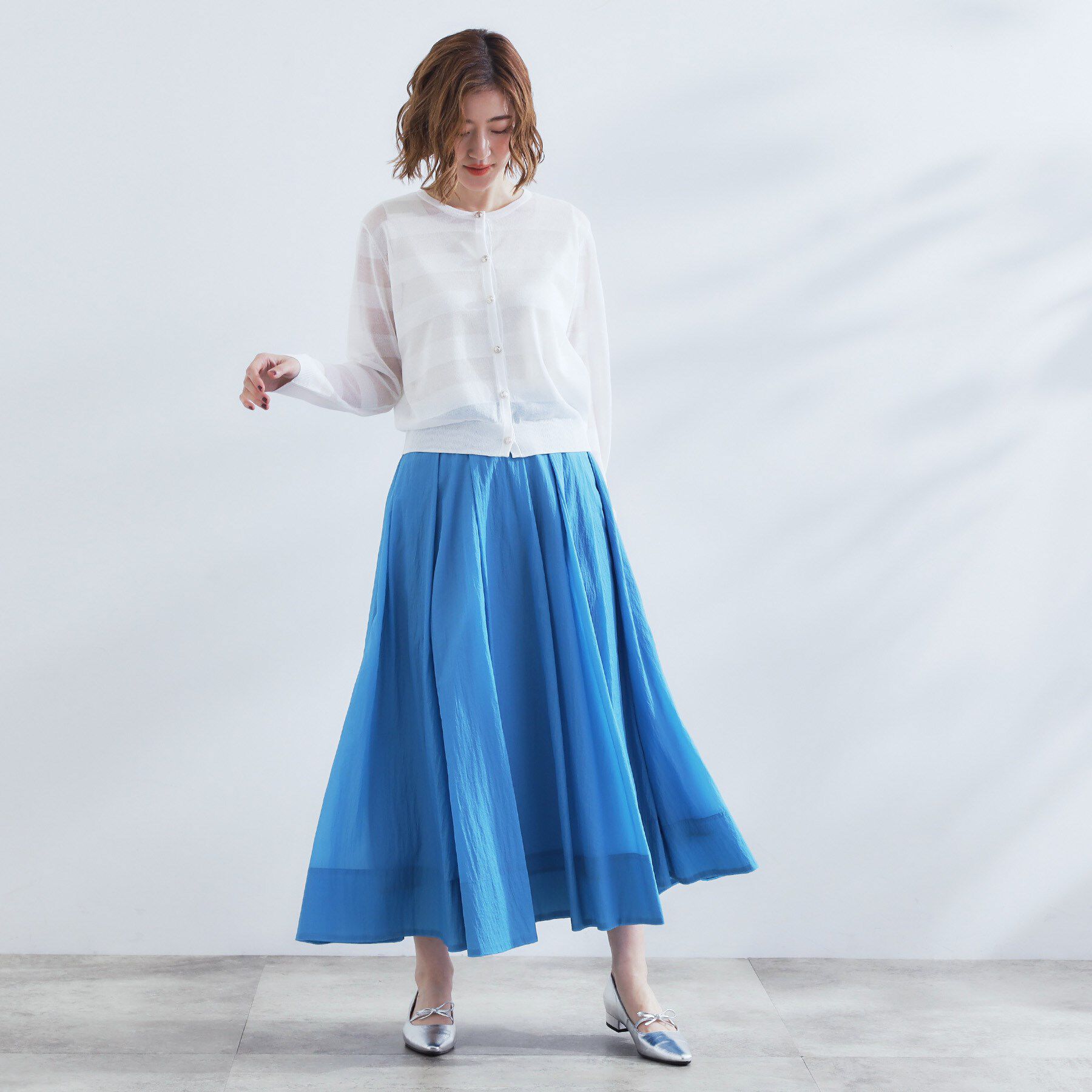 grove「シアーボーダーカーディガン」|カーディガン|