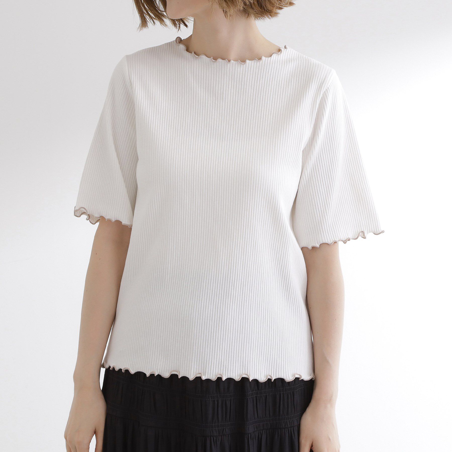 grove「一枚でもレイヤードでも楽しめる　マルチな5分袖プルオーバー」|Tシャツ・カットソー|