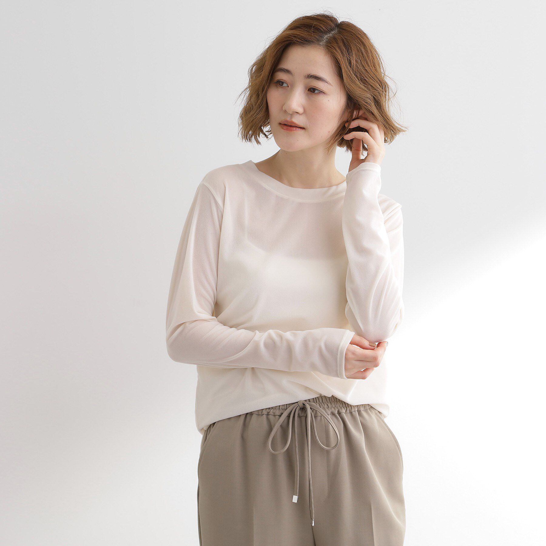 grove「シアーカットベロアロンT」|Tシャツ・カットソー|