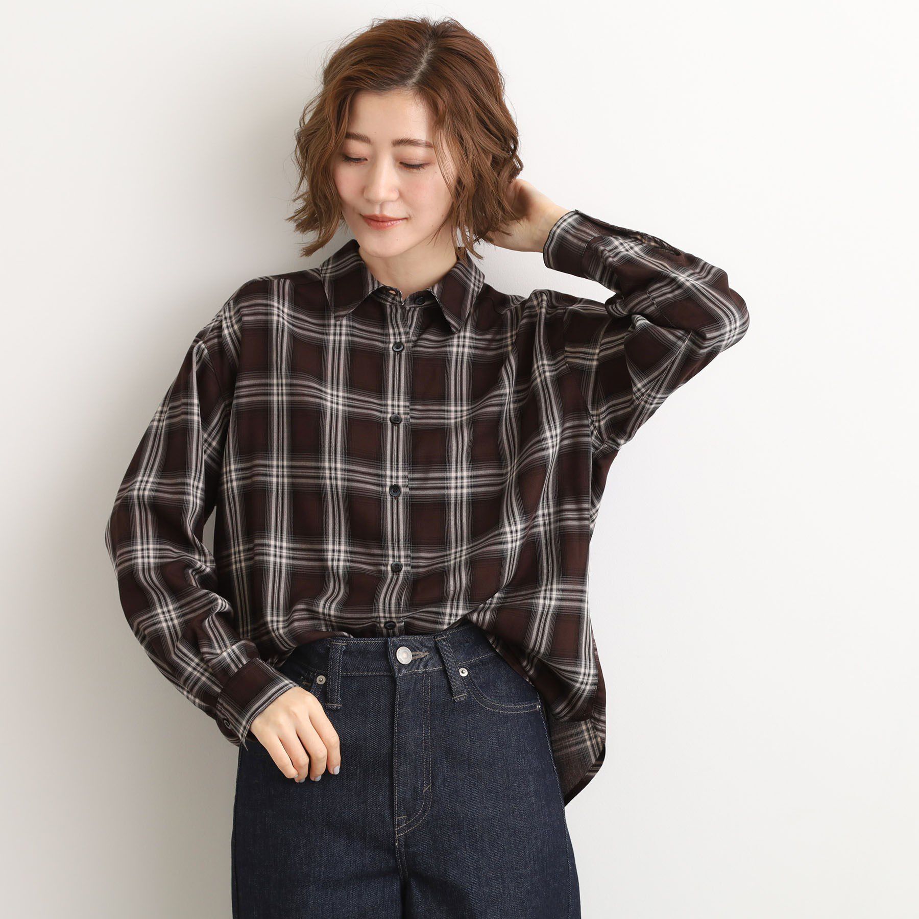 grove「今の季節にちょうどいい　オンブレーチェックシャツ」|シャツ・ブラウス|