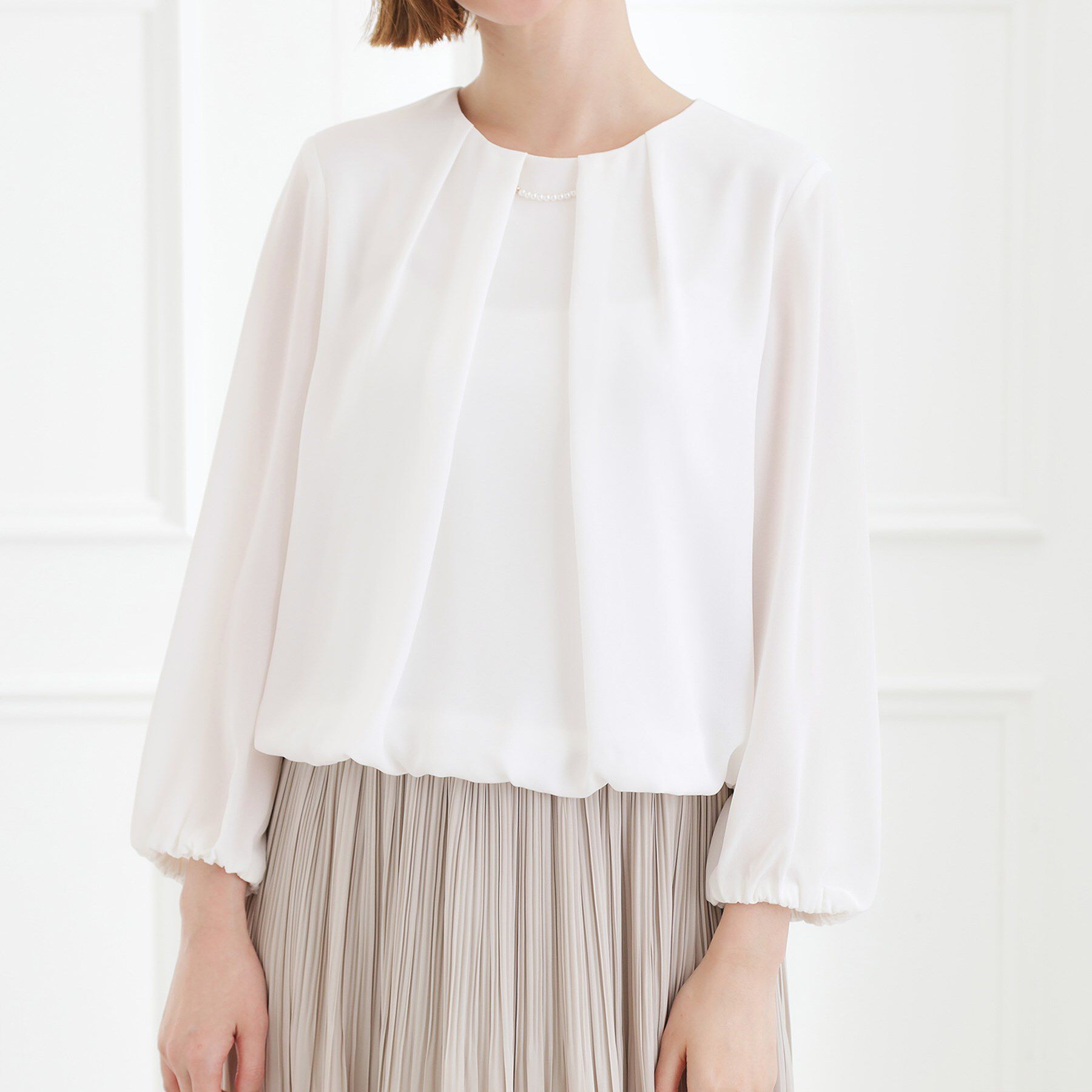 grove「【手洗いOK】パーツ付き裾バルーンブラウス」|シャツ・ブラウス|