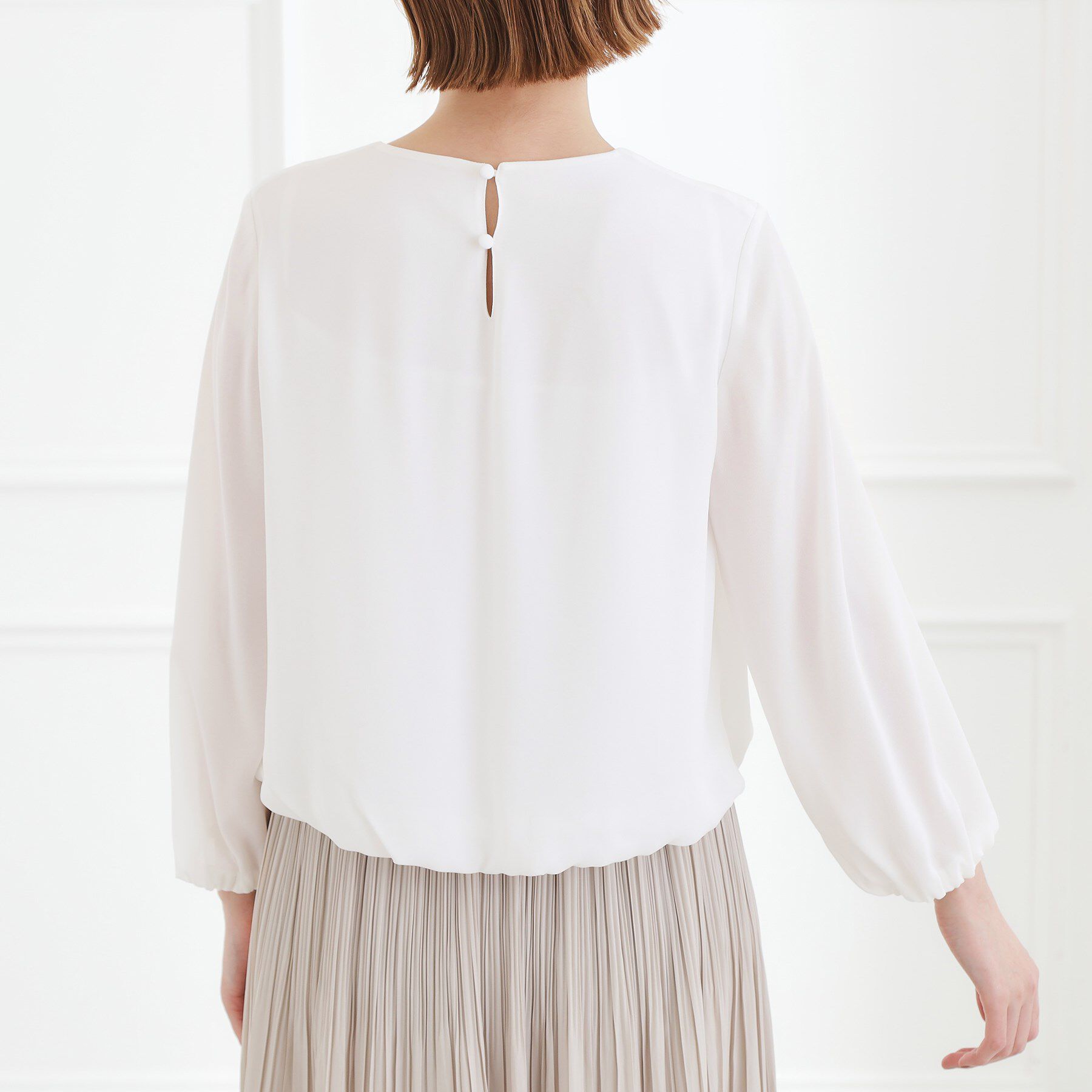 grove「【手洗いOK】パーツ付き裾バルーンブラウス」|シャツ・ブラウス|