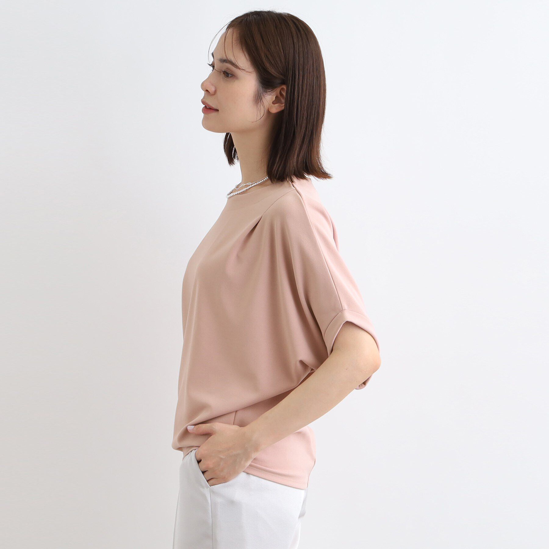 INDIVI「【洗える／UVケア】ドルマンスリーブフォルムトップス」|Tシャツ・カットソー|