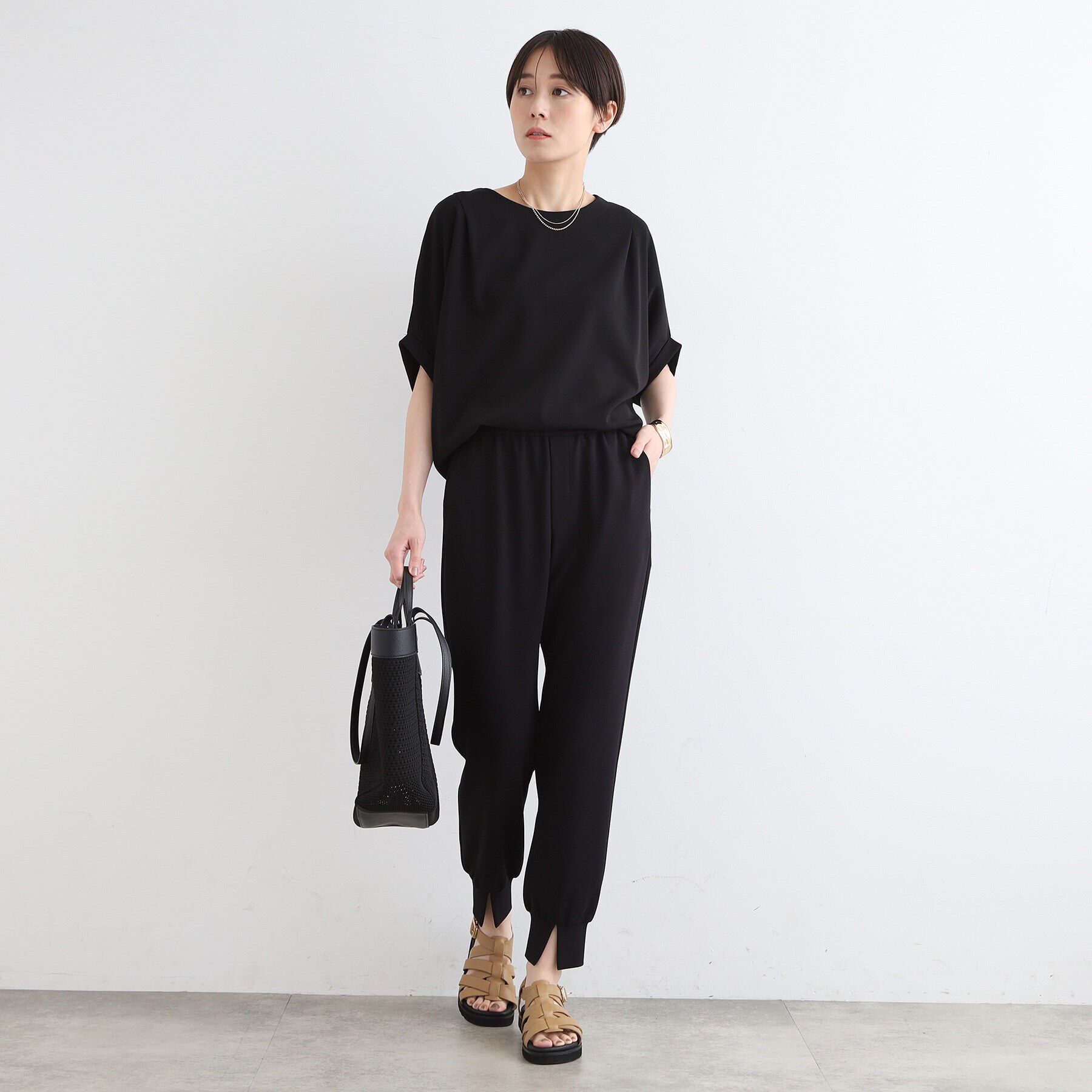 INDIVI「【洗える／UVケア】ドルマンスリーブフォルムトップス」|Tシャツ・カットソー|