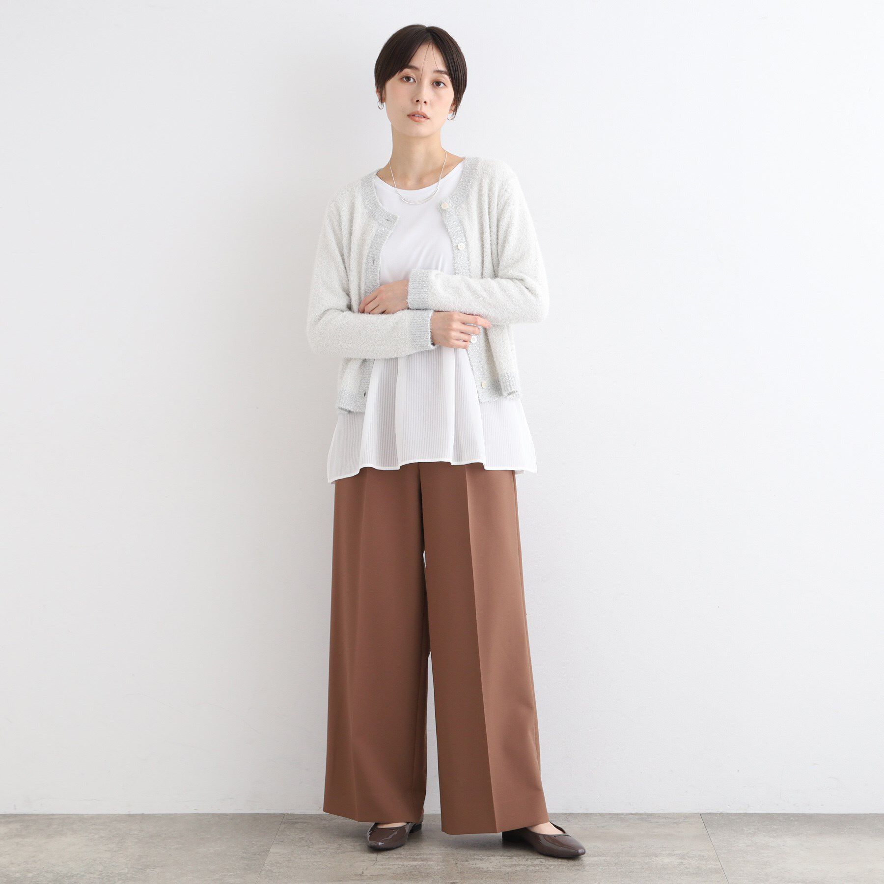 INDIVI「【トレンド】カールラメカーディガンニット」|カーディガン|