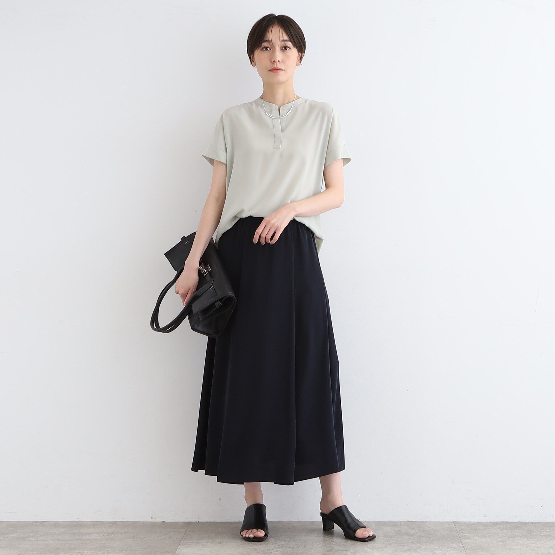 INDIVI「【洗える／SETUP可能】ニュアンスイージースカート」|スカート|