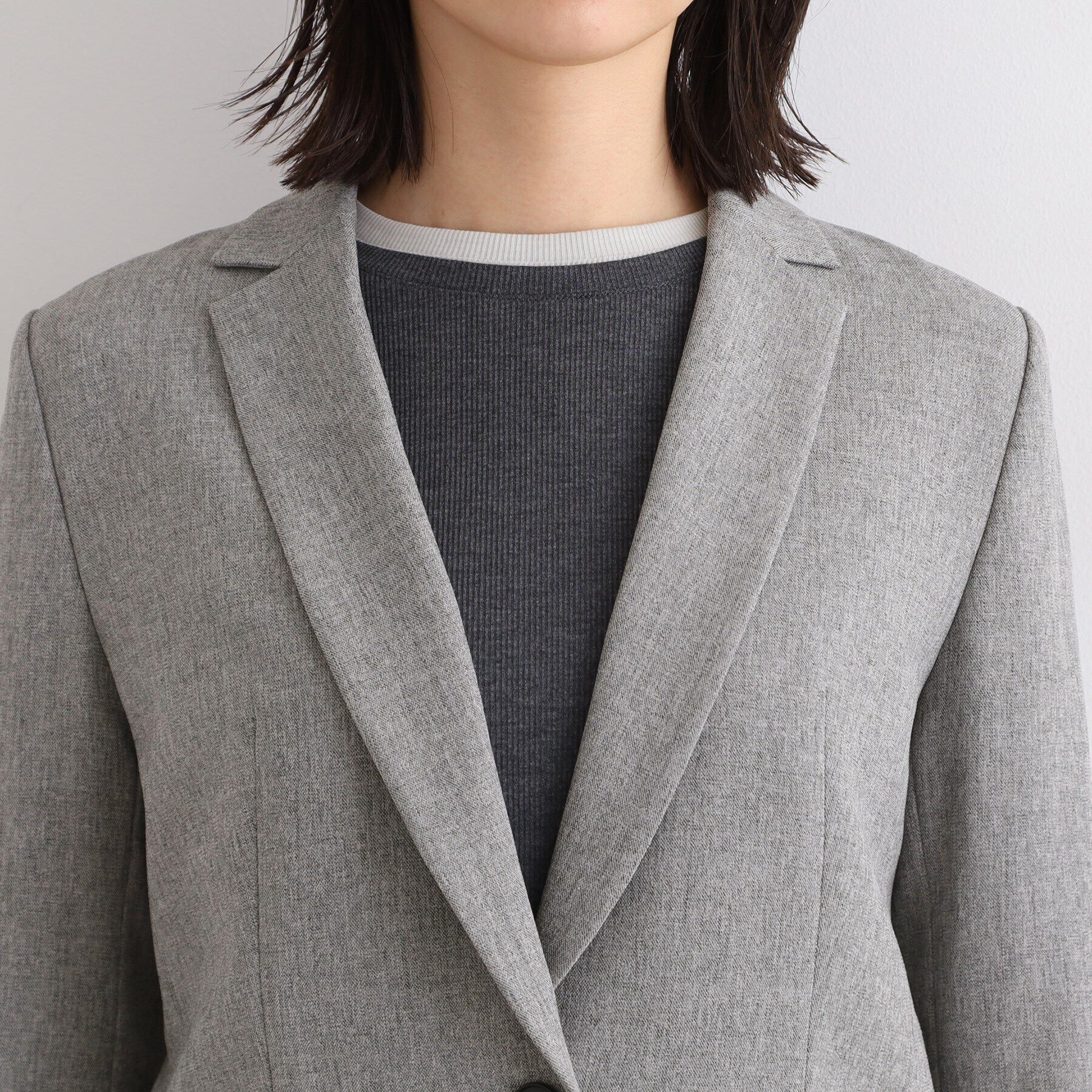 INDIVI「【定番スーツ／洗える／メランジ】ウールライクテーラードジャケット」|スーツ|