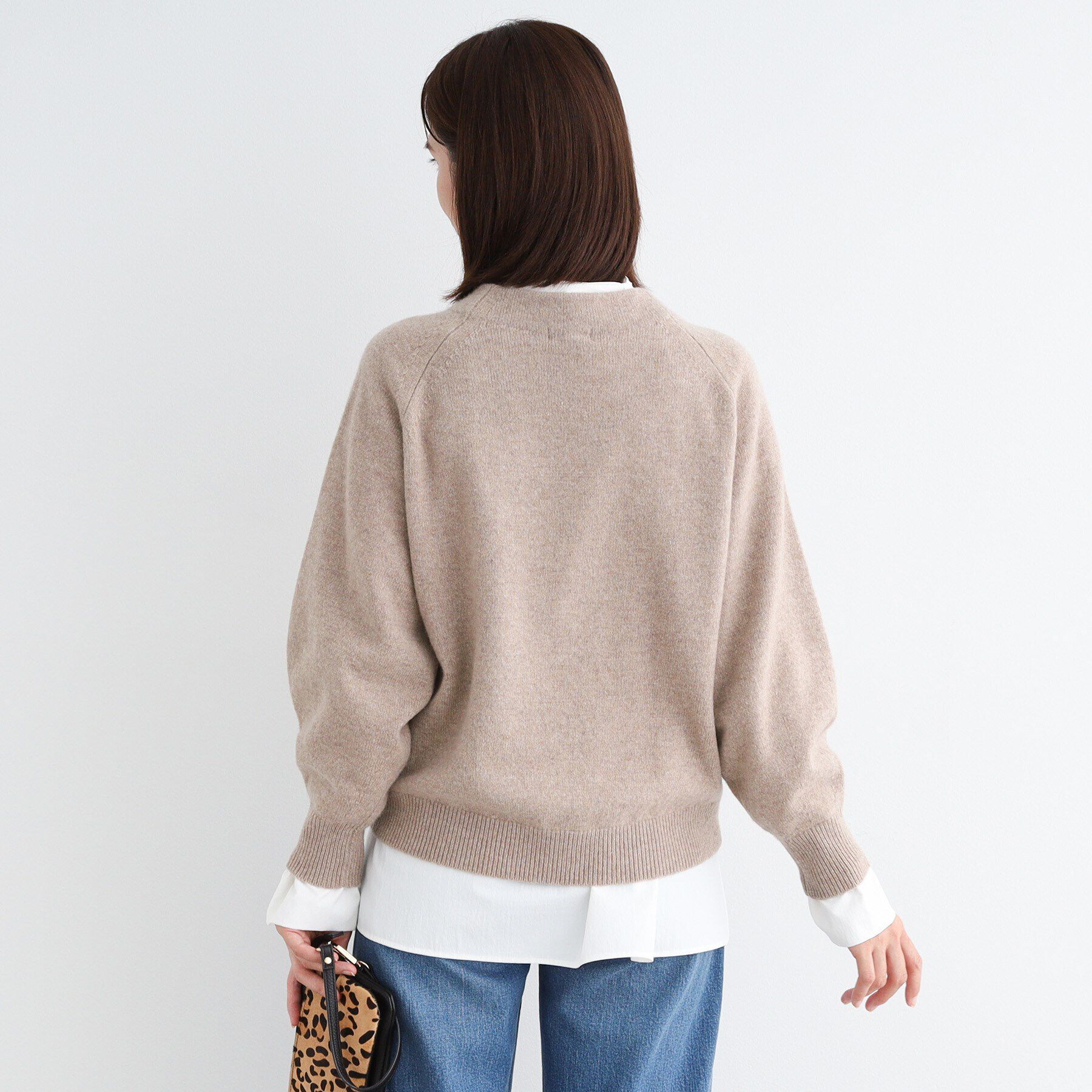 INDIVI「【カシミヤ混】ボリュームスリーブ ボトルネックニット」|ニット・セーター|