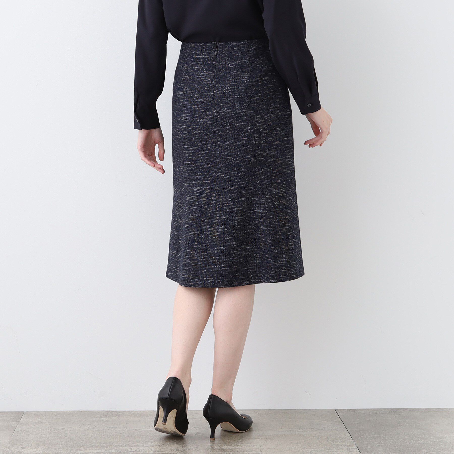 INDIVI「【洗える】ストレッチツィ―ドセミフレアスカート」|スカート|