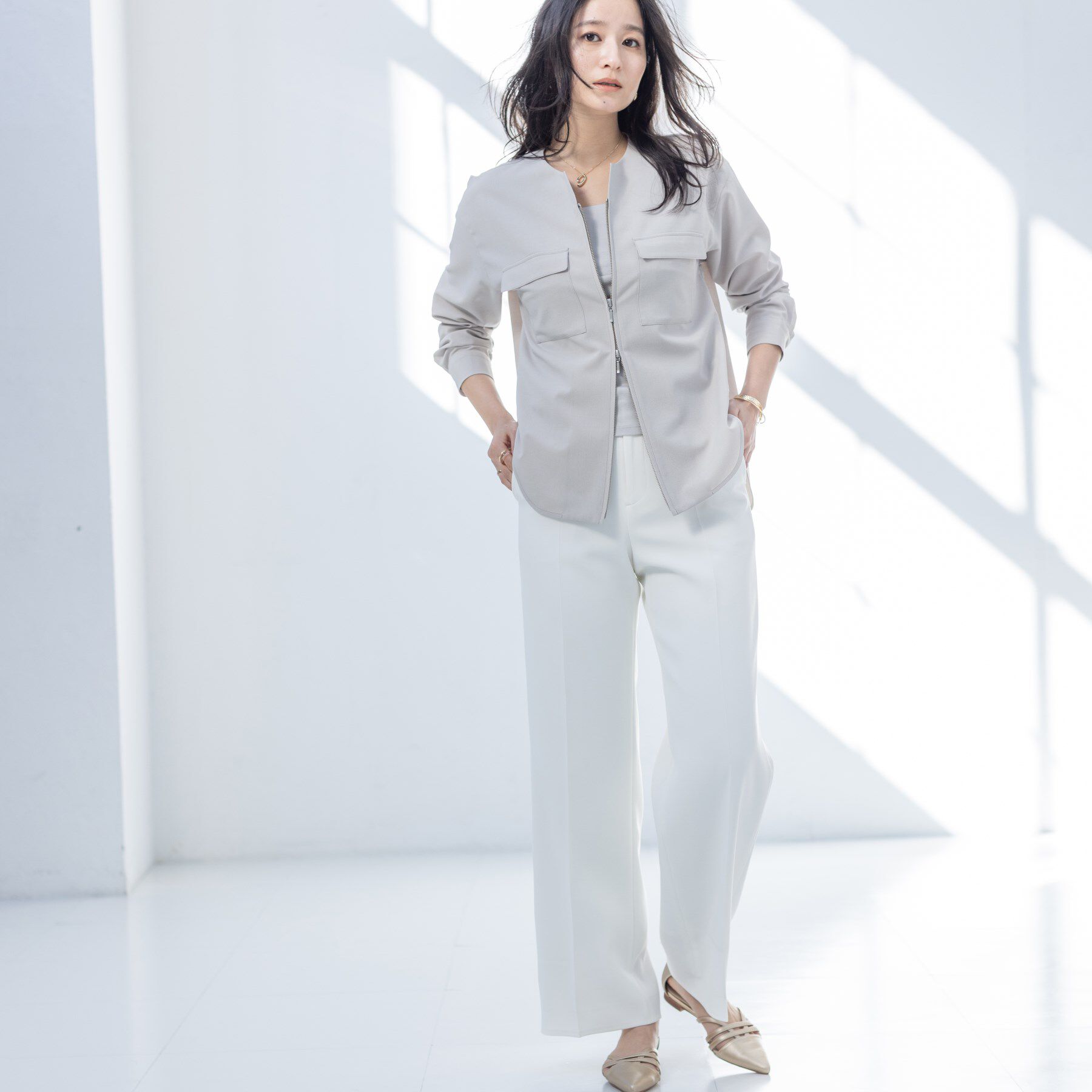 INDIVI「【復活！褒められパンツ】ストレッチ ワイドパンツ」|その他|