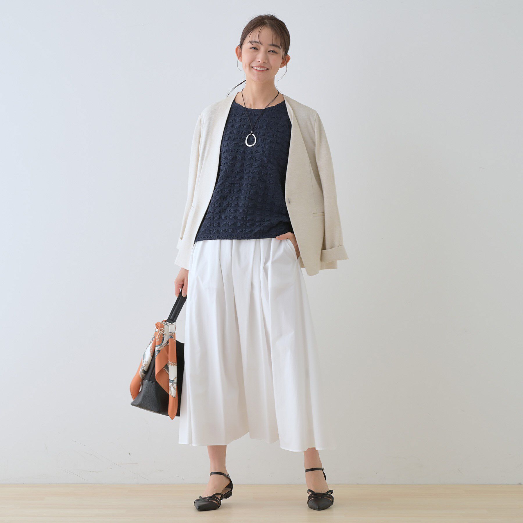 INDIVI「【洗える／凹凸素材／UVケア】コンパクトトップス」|Tシャツ・カットソー|