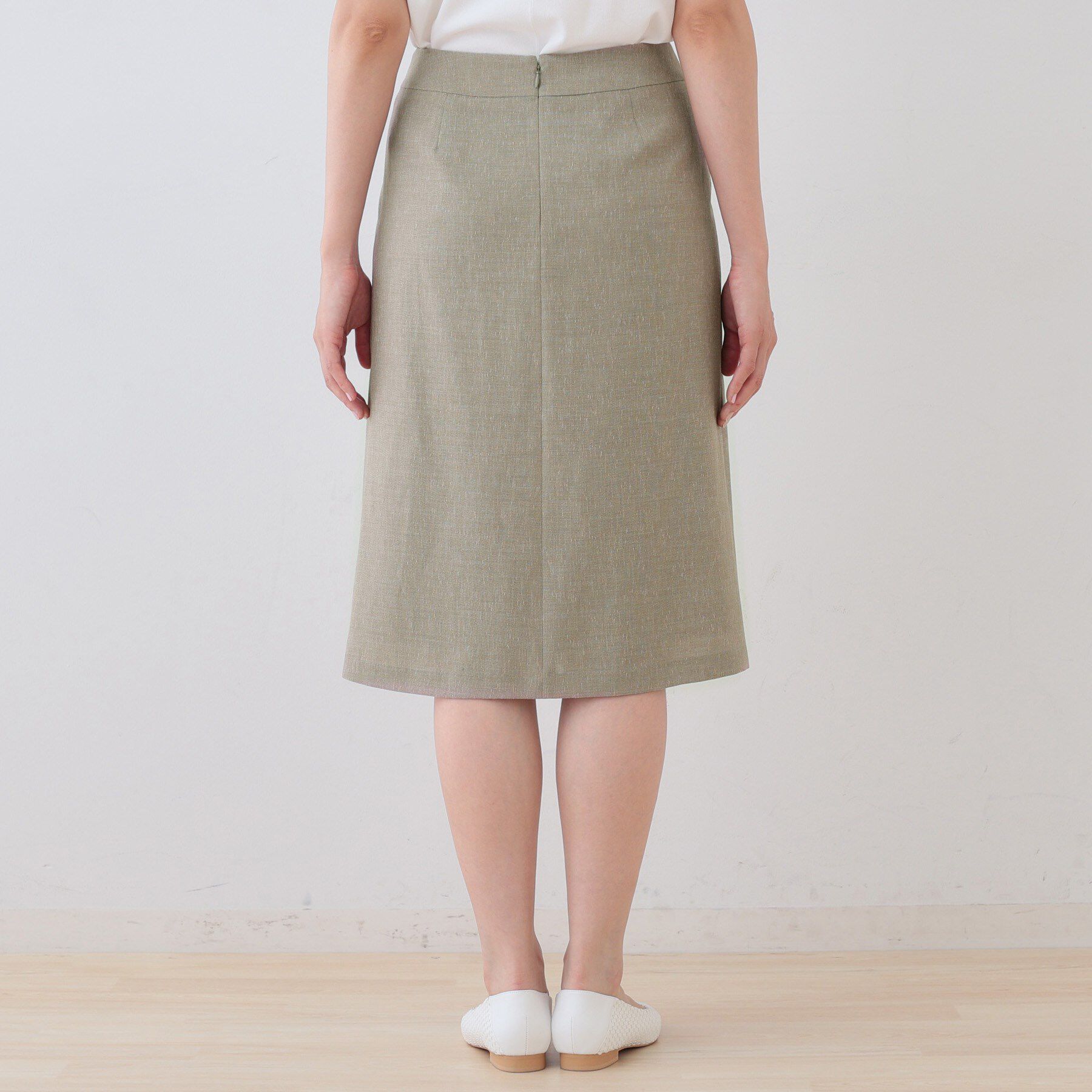 INDIVI「【日本製】リネンライクセミフレアースカート」|スカート|