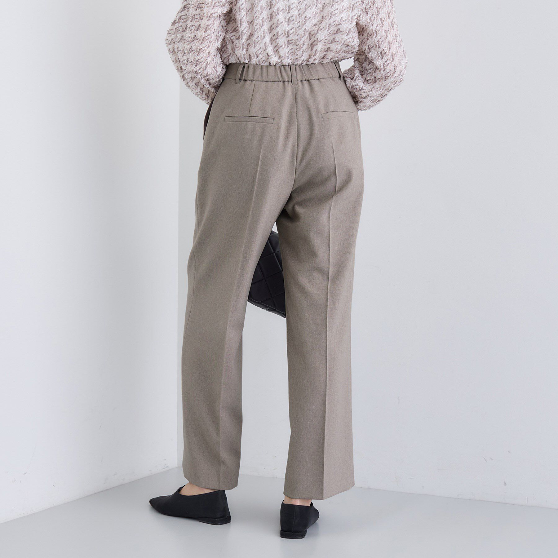 INDIVI「【洗える／通勤／スーツ】メランジストレッチ ワイドパンツ」|スーツ|