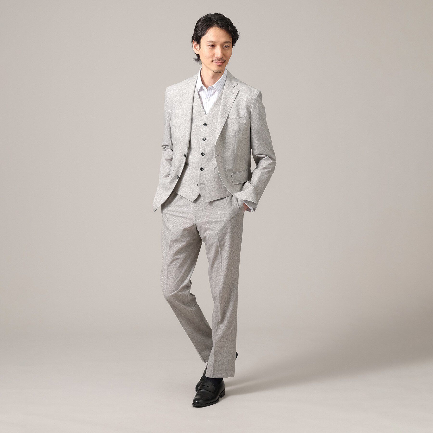 TAKEO KIKUCHI「【抗菌防臭／3ピース対応】COOL DOTS（R）ドビープリント ベスト」|ベスト・ジレ|