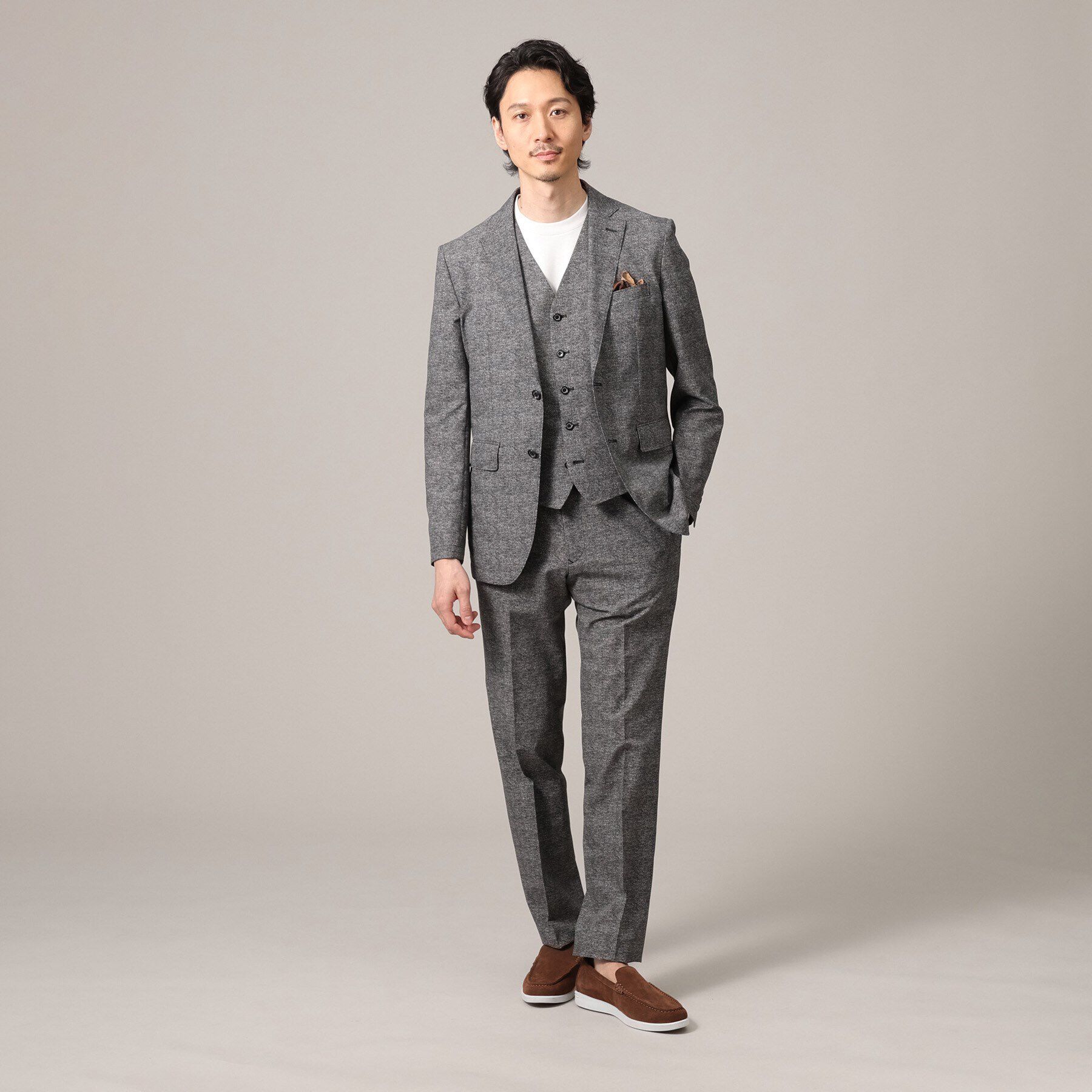 TAKEO KIKUCHI「【抗菌防臭／3ピース対応】COOL DOTS（R）ドビープリント ベスト」|ベスト・ジレ|