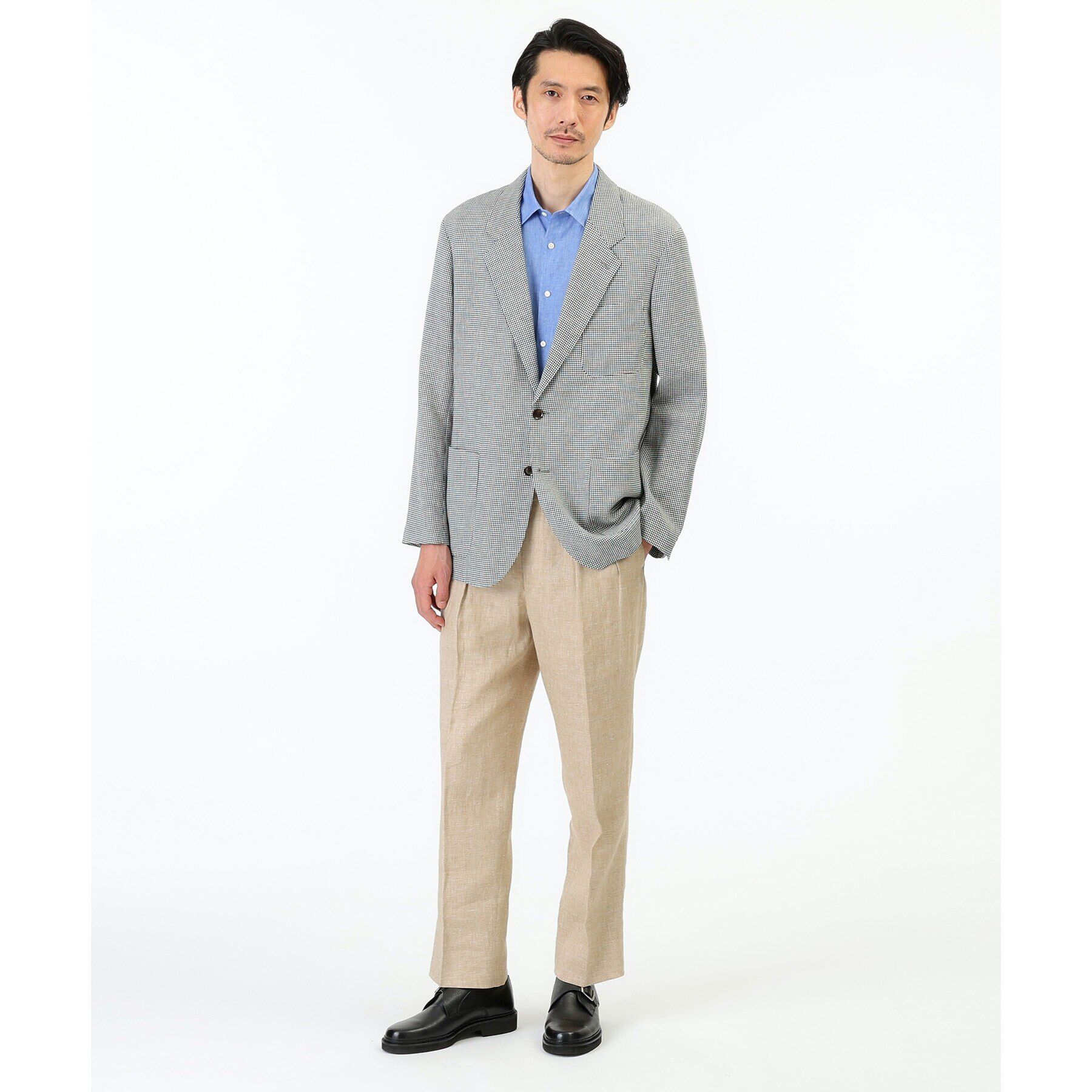 TAKEO KIKUCHI「【THE FLAGSHIP】リネンシャークスキン ツータックパンツ」|その他|