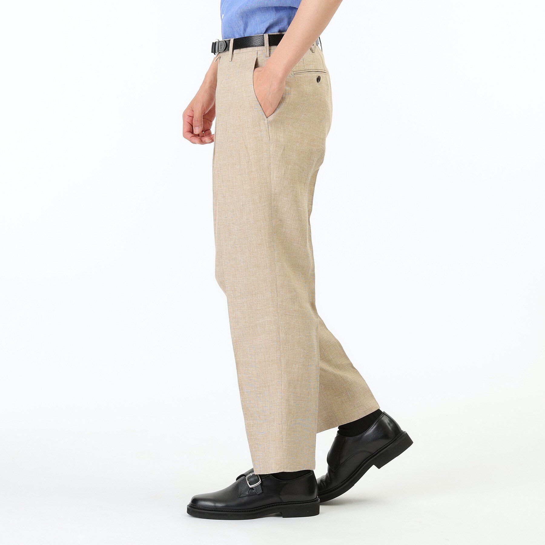 TAKEO KIKUCHI「【THE FLAGSHIP】リネンシャークスキン ツータックパンツ」|その他|