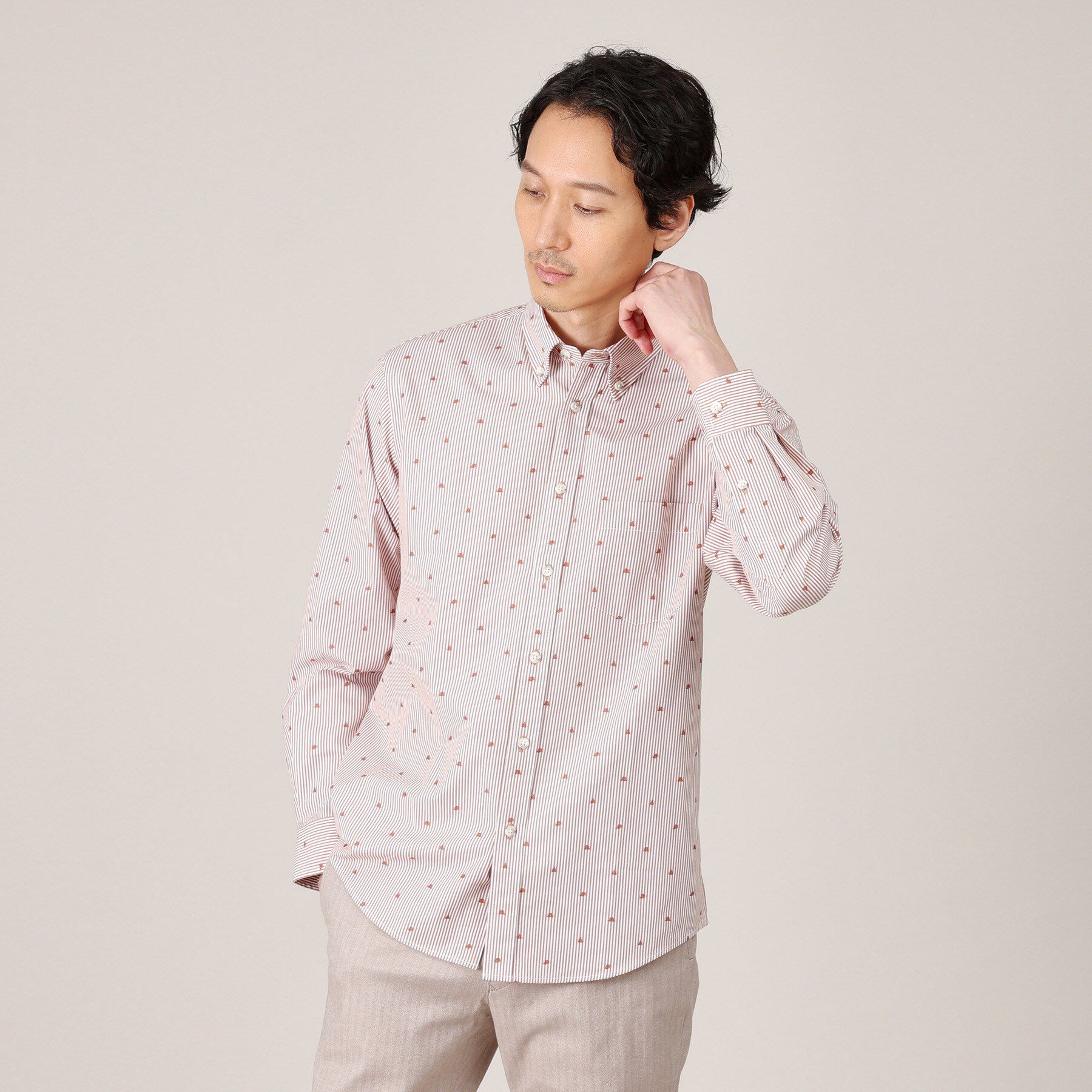 TAKEO KIKUCHI「ハットモチーフ ジャカード ストライプ シャツ」|シャツ・ブラウス|