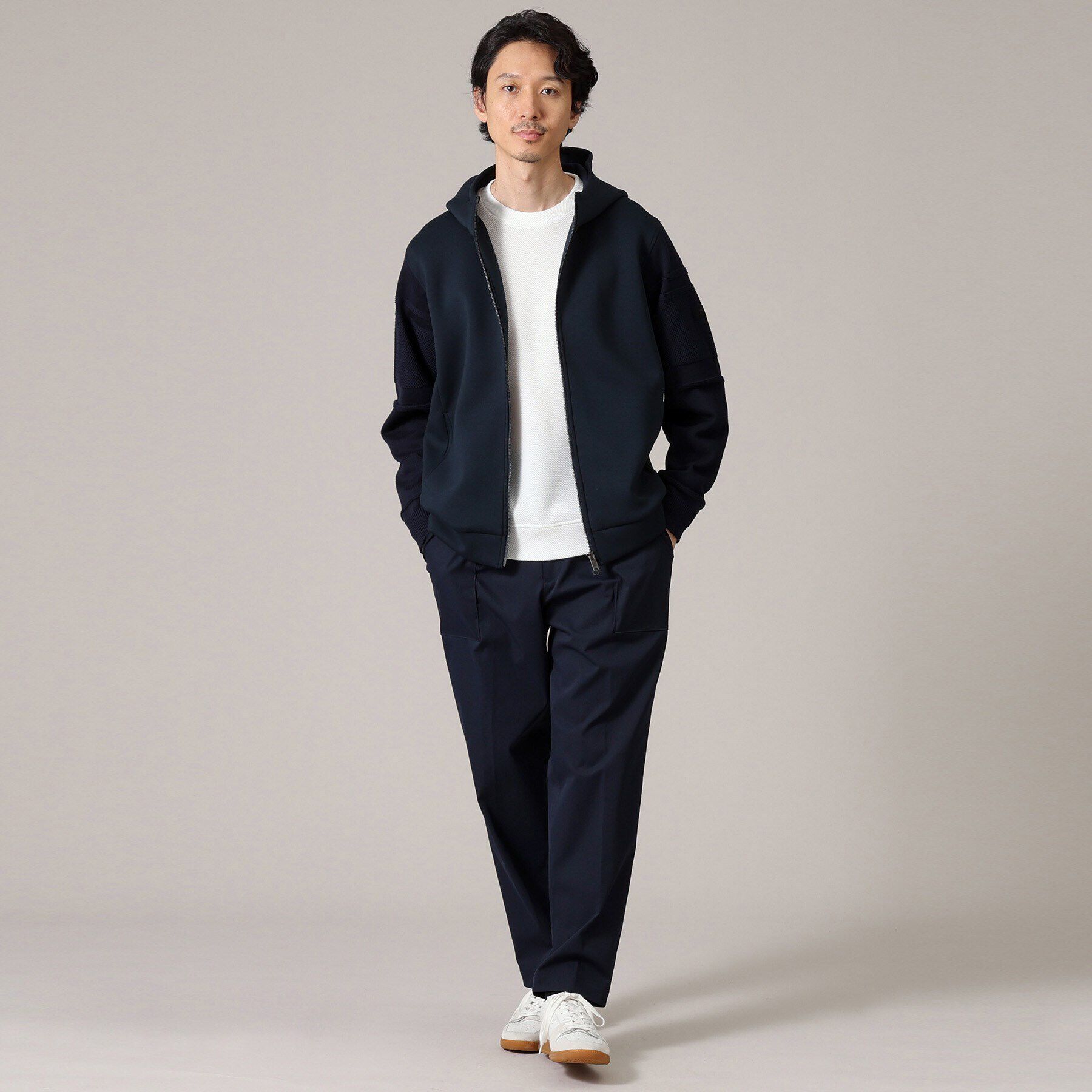 TAKEO KIKUCHI「【Made in JAPAN】ニットスリーブ ジップアップ パーカ」|パーカー|