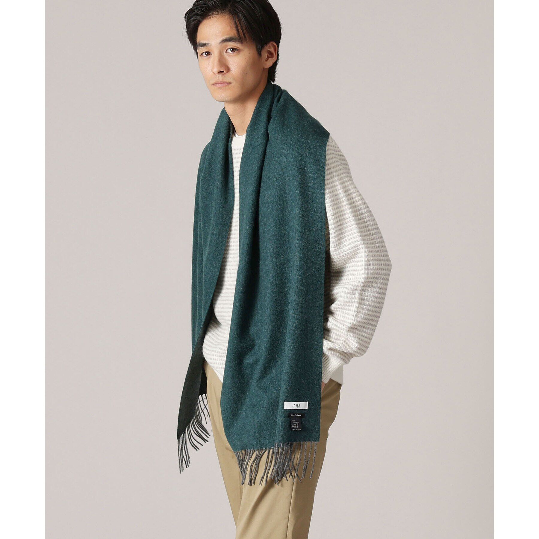 TAKEO KIKUCHI「【洗えるカシミヤ】大きめシングルリバー マフラー」|ストール|