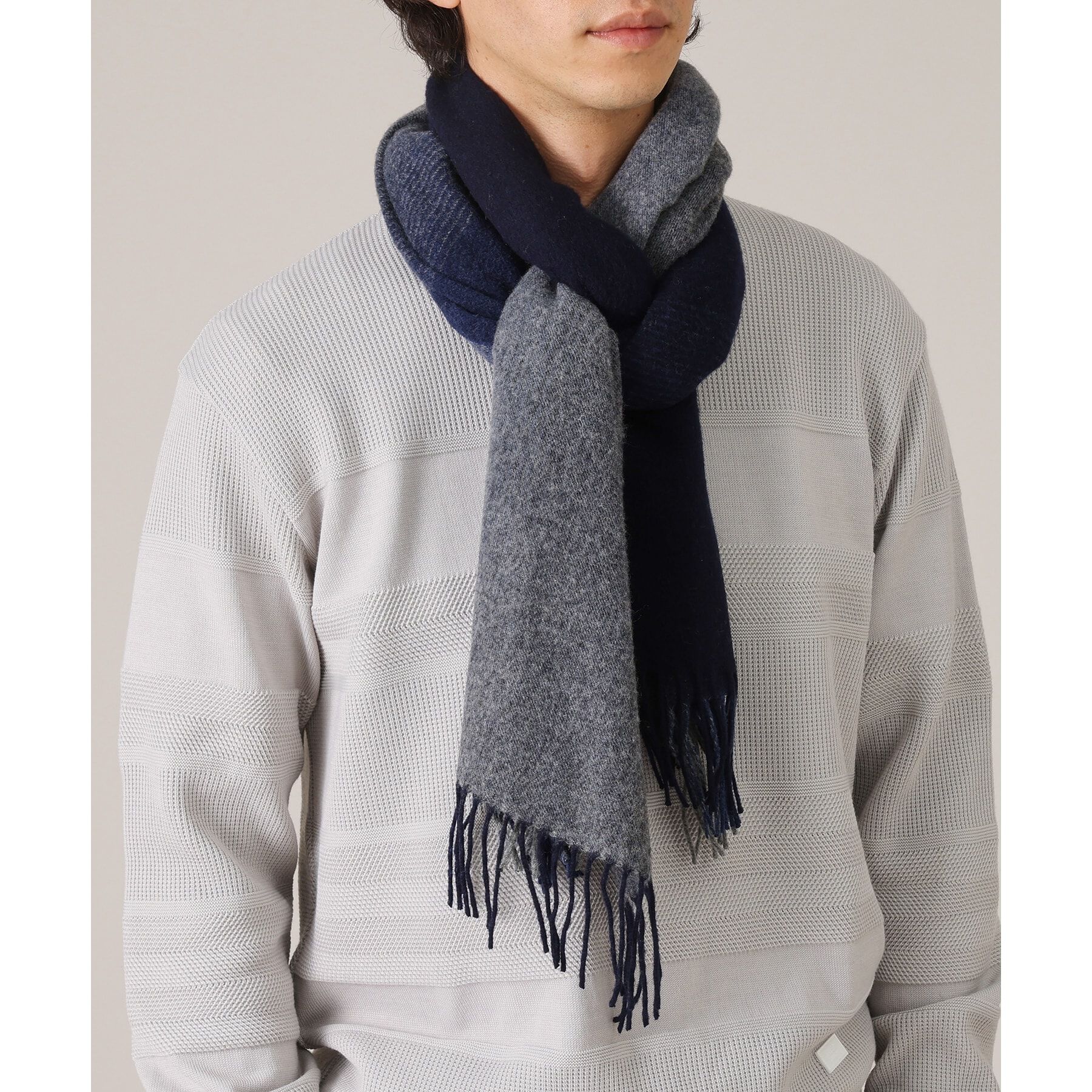 TAKEO KIKUCHI「【洗えるメリノウール混】グラデーション マフラー」|ストール|