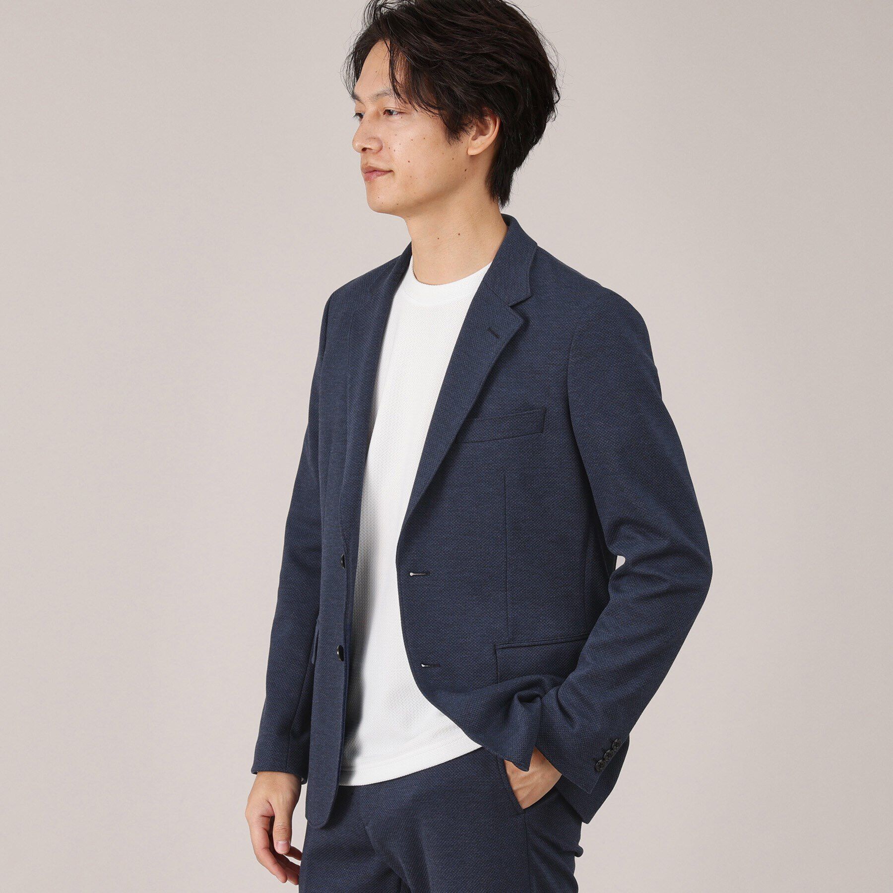 TAKEO KIKUCHI「メランジ ハニカム ストレッチ ジャケット」|テーラードジャケット|