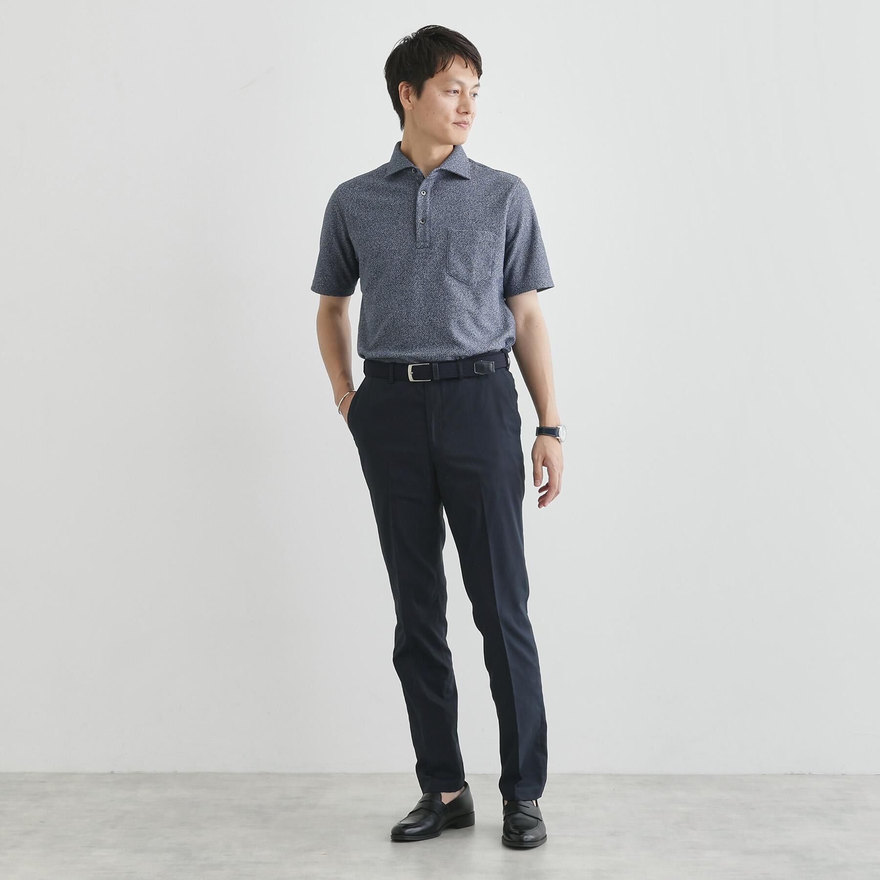 TAKEO KIKUCHI「【尾州織】メランジメッシュ ポロシャツ」|ポロシャツ|