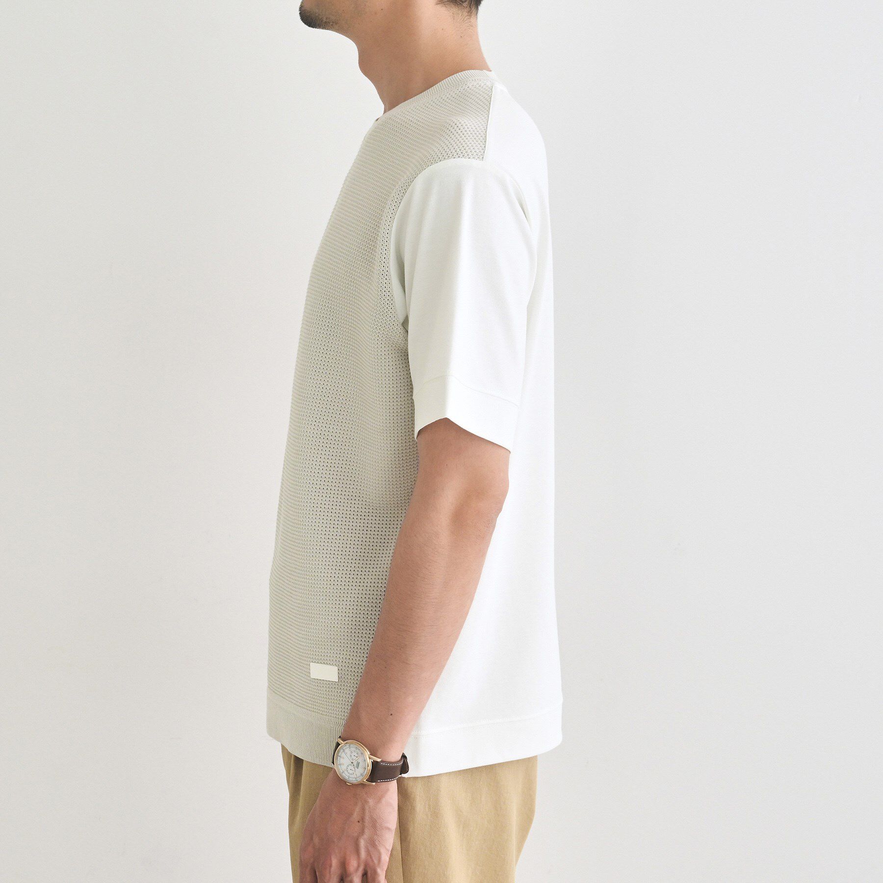 TAKEO KIKUCHI「テクスチャーニット コンビ カットソー」|Tシャツ・カットソー|