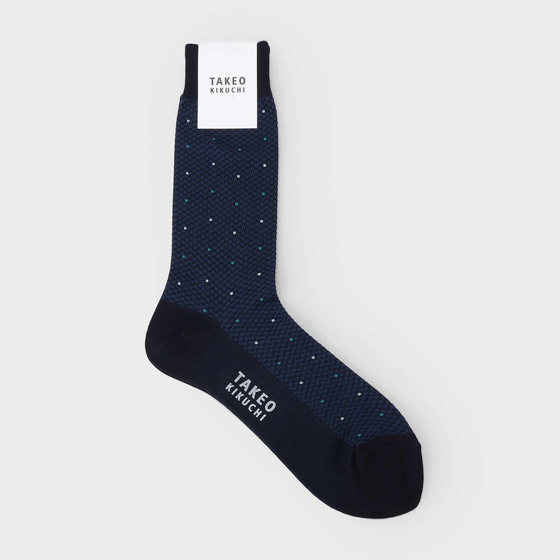 TAKEO KIKUCHI「番千鳥ドットドレスソックス」|ソックス|ネイビー(094)