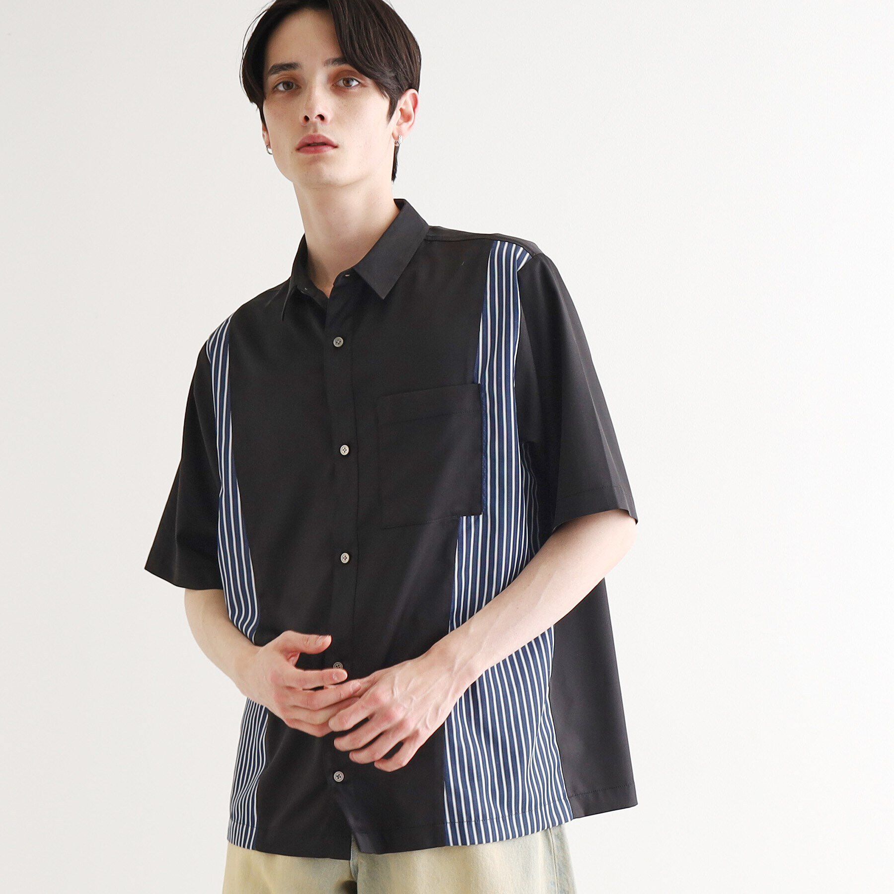 tk.TAKEO KIKUCHI「ストライプスイッチシャツ」|シャツ・ブラウス|