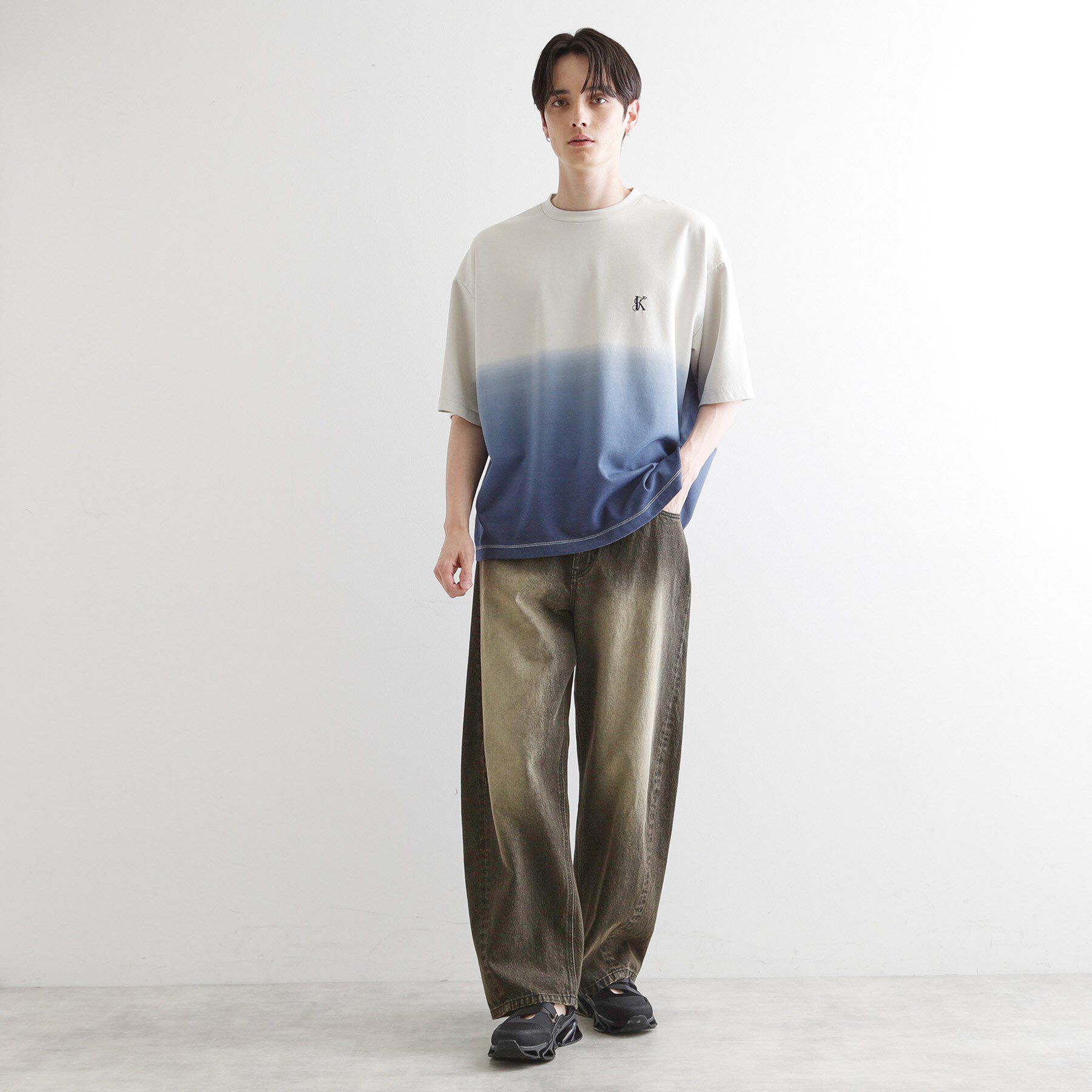 tk.TAKEO KIKUCHI「グラデーションダイ5分袖カットソー」|Tシャツ・カットソー|