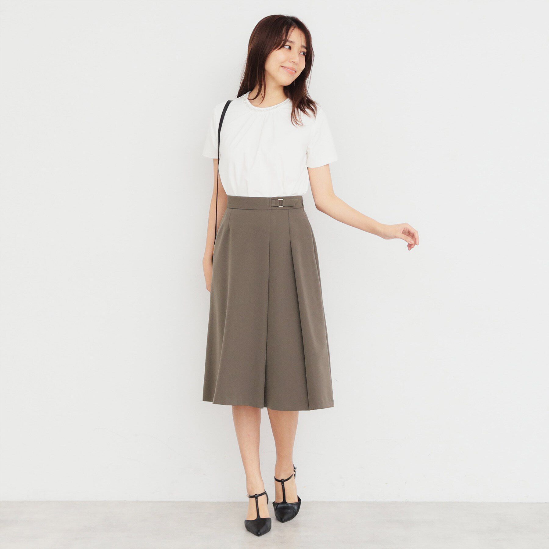 index「ストレッチタックフレアスカート/セットアップ対応 【洗濯機洗い可/防シワ/イージーアイロン】」|スカート|