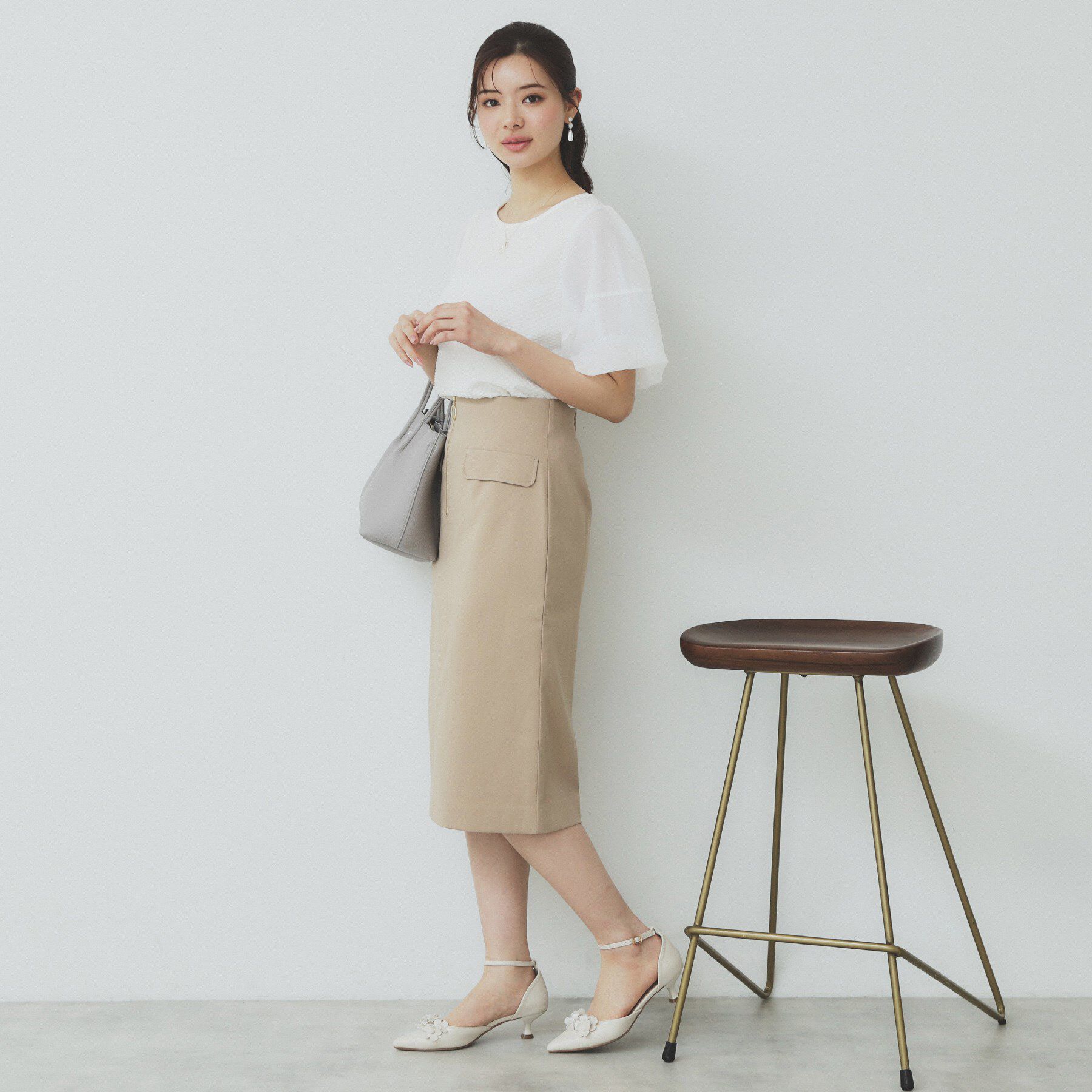 index「シアーバルーンスリーブトップス【洗濯機洗い可】」|Tシャツ・カットソー|