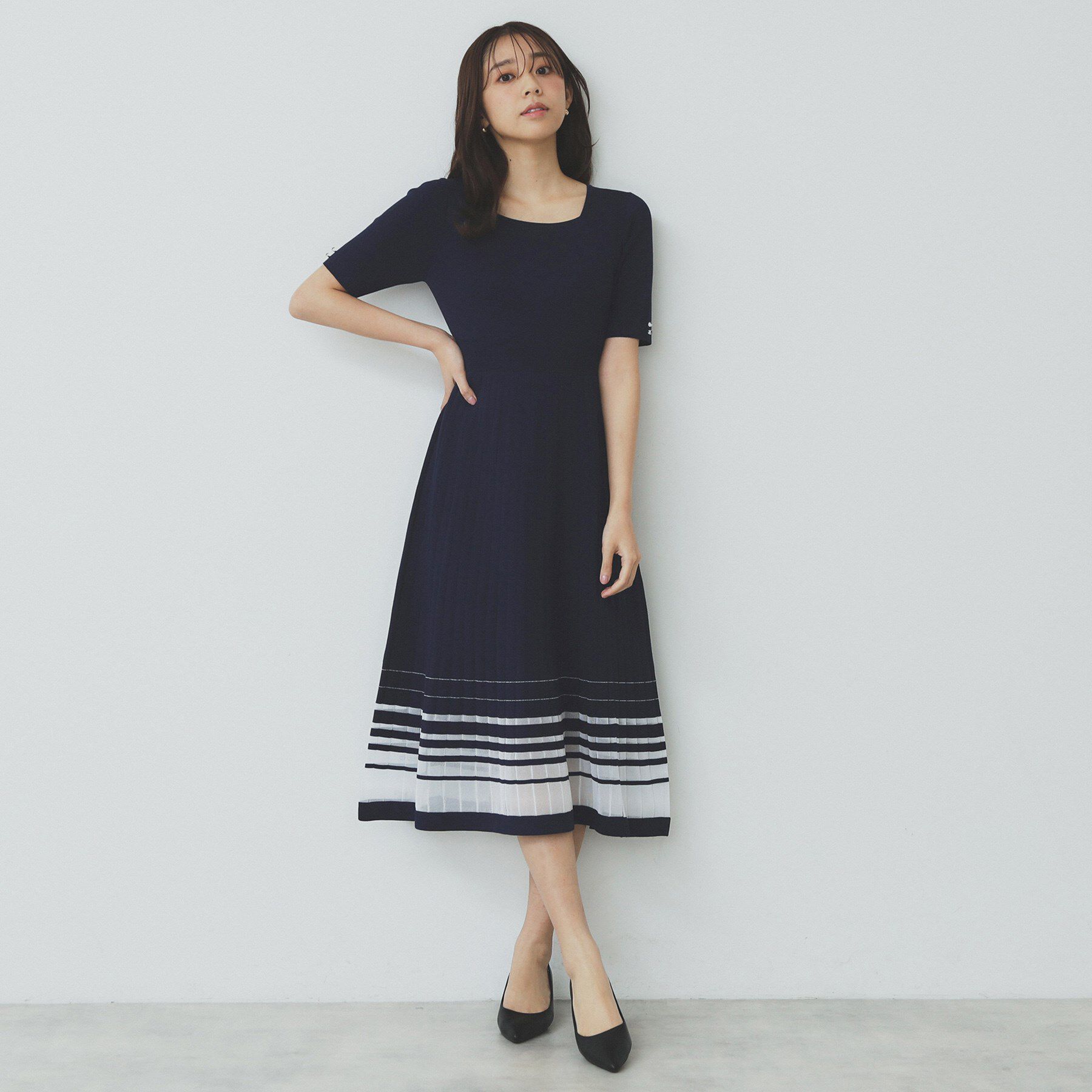 index「シアーラインニットワンピース【UV/洗濯機洗い可】」|ワンピース|