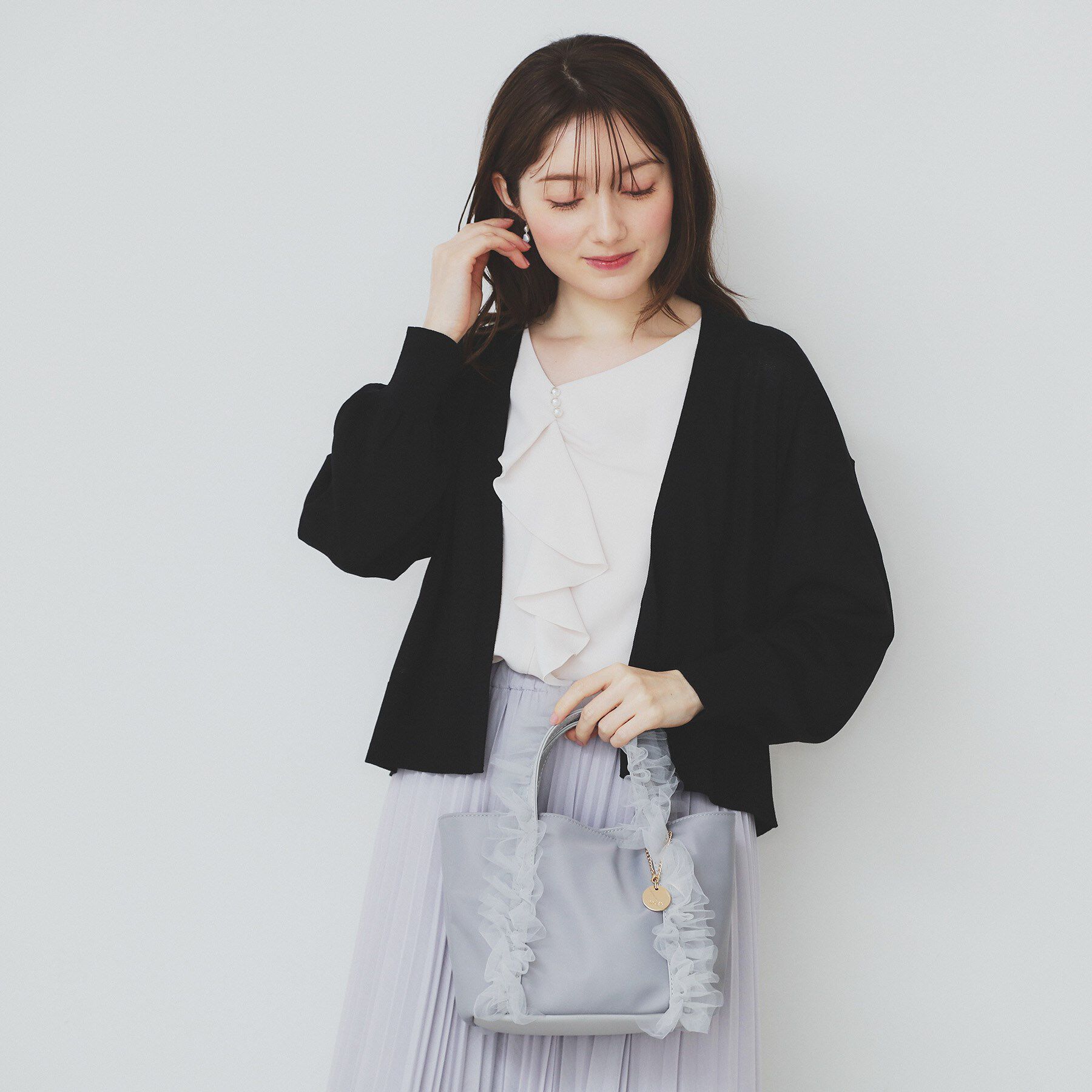 index「《6色展開》リラクシーショートカーディガン【洗濯機洗い可/接触冷感/抗ピル】」|カーディガン|