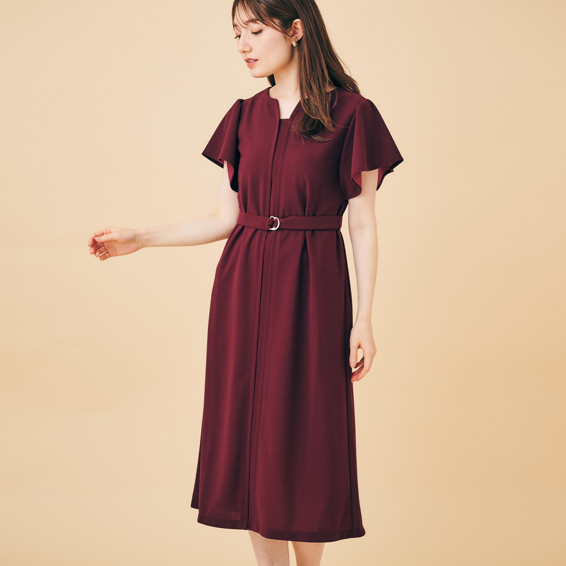 index「《S-3Lサイズ》フリルスリーブワンピース【洗濯機洗い可】」|ワンピース|