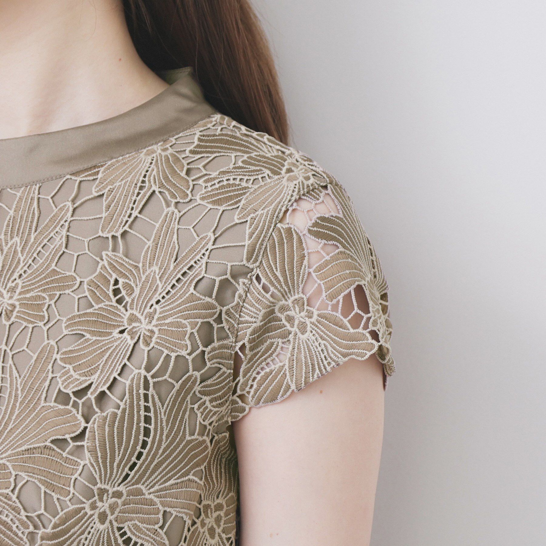 index「バイカラーレースワンピース【洗濯機洗い可】」|ワンピース|