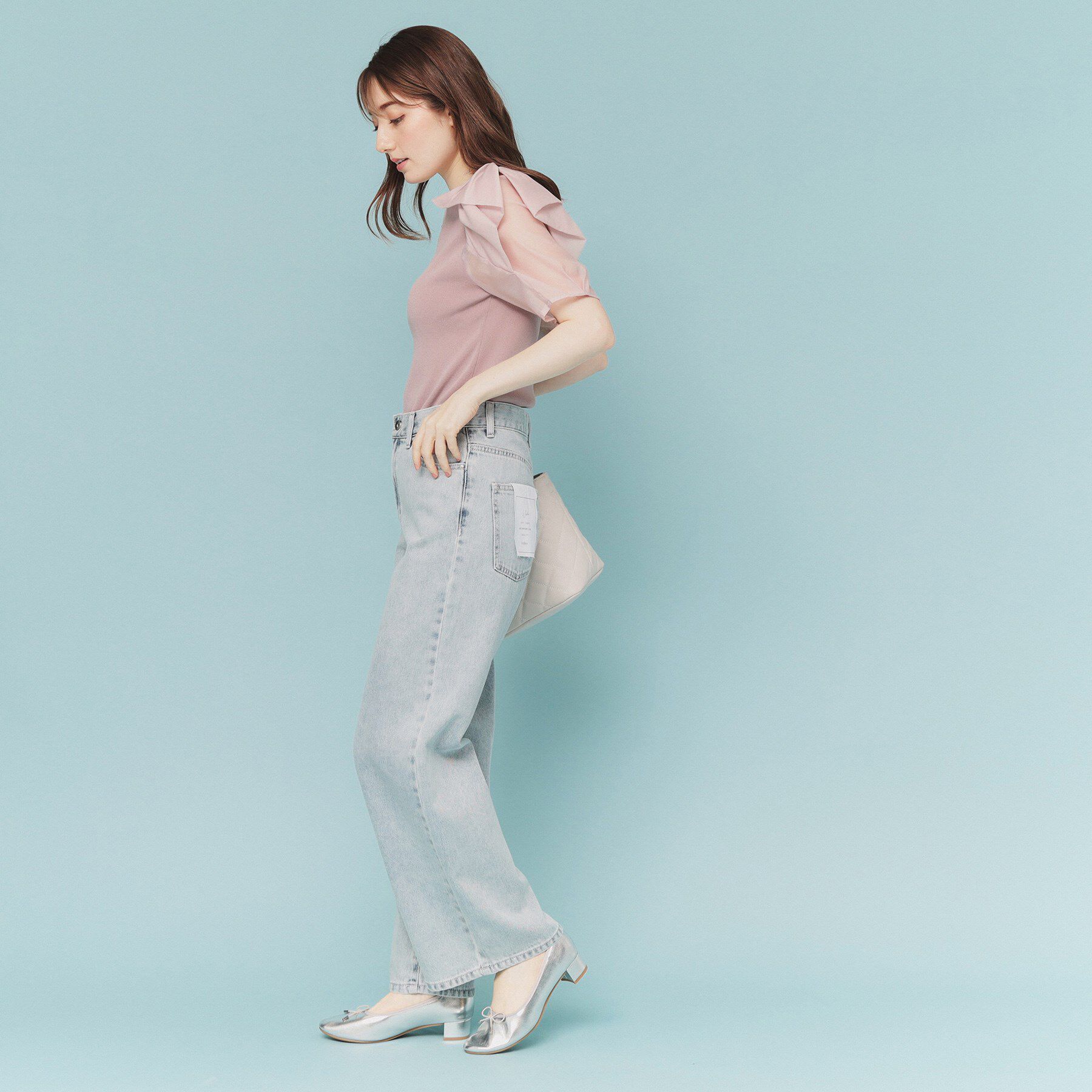 index「リボンスリーブドッキングニット【洗濯機洗い可/抗ピル】」|ニット・セーター|