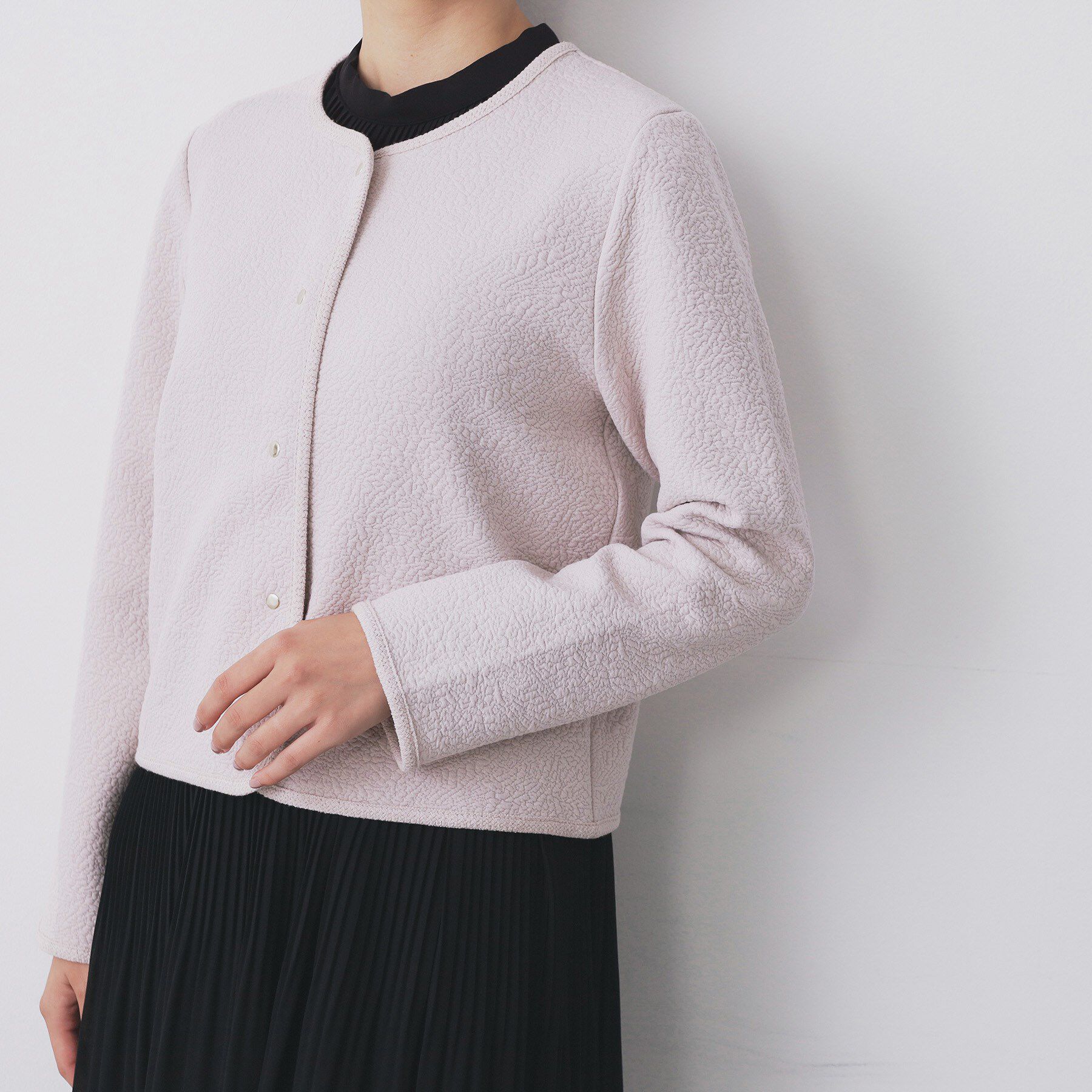 index「ストレッチノーカラーブルゾン【洗濯機OK】」|ブルゾン・スタジャン|