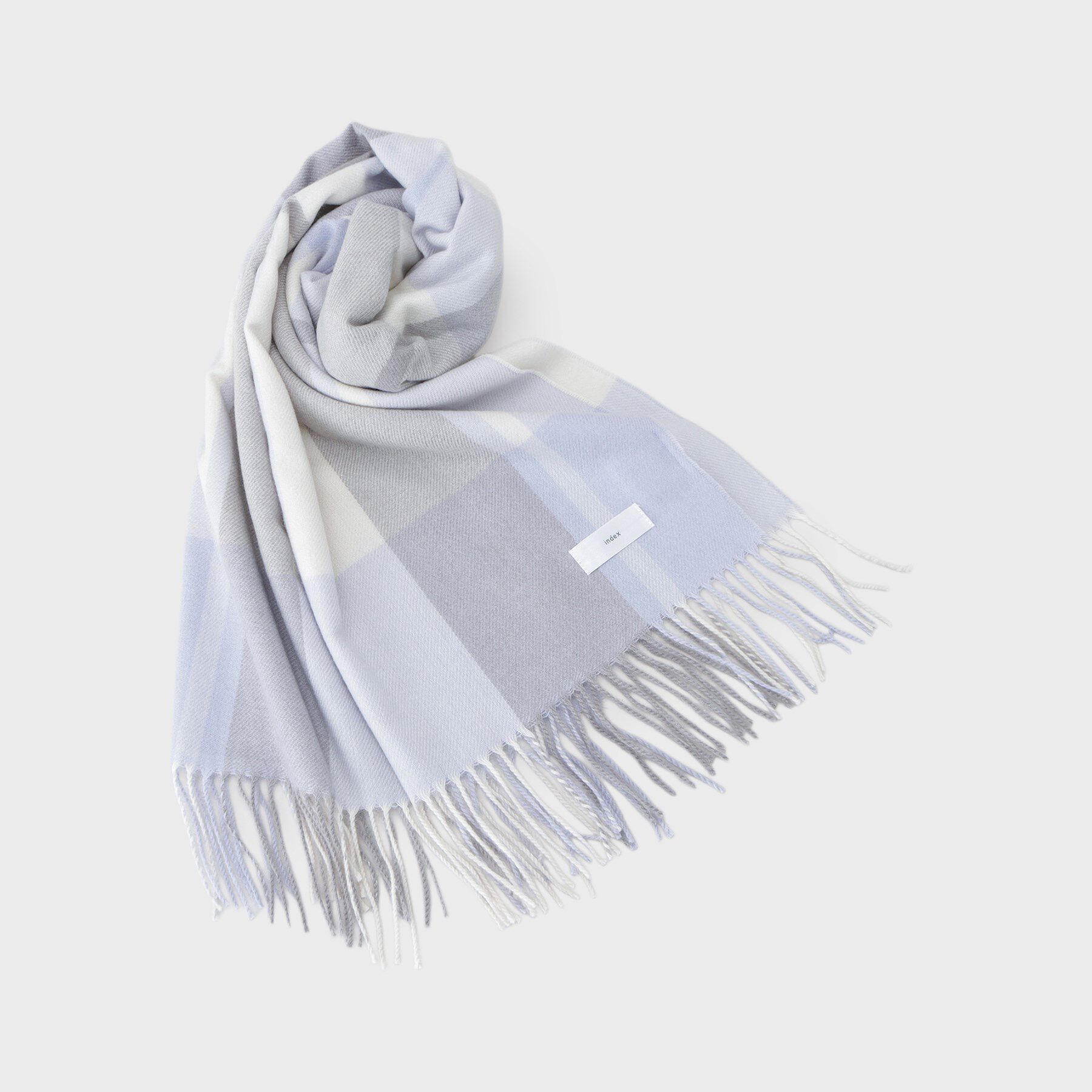 index「【手洗い可】チェックストール」|ストール|サックスブルー(19